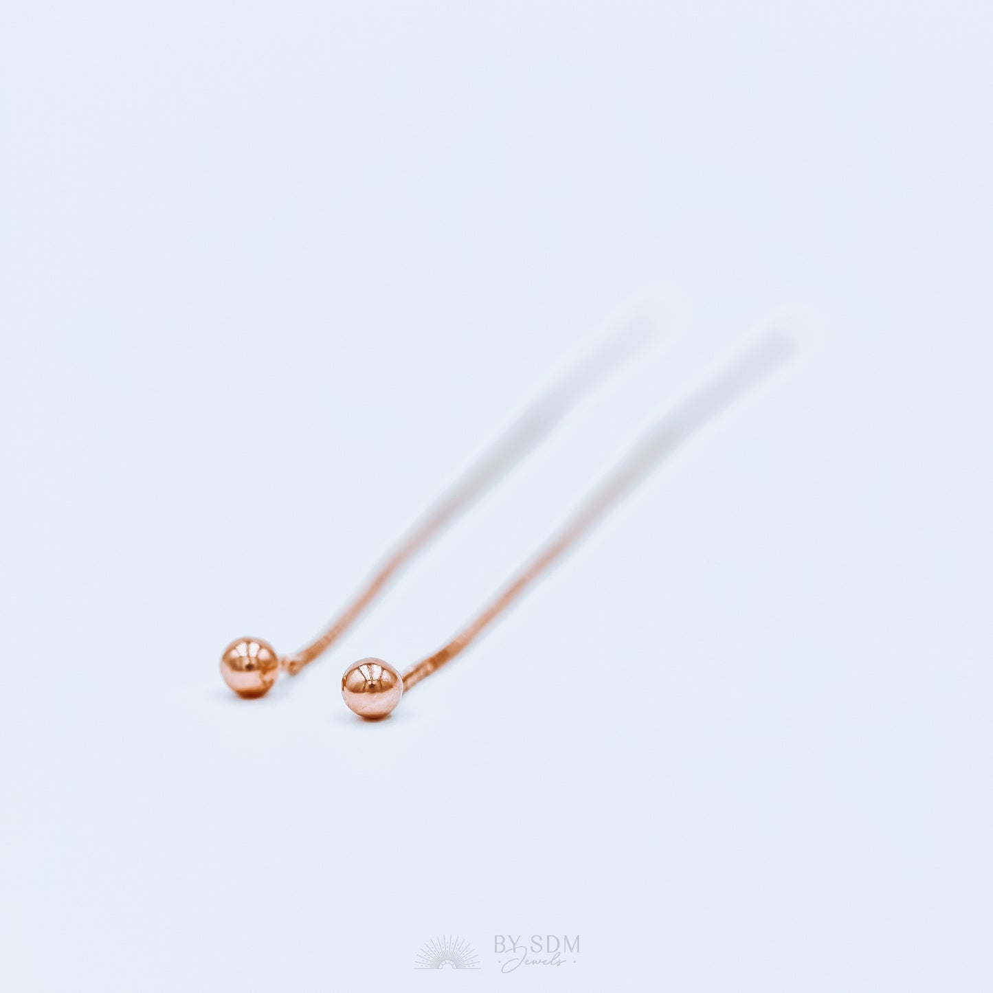 Tiny Ball Ear Threader • Gold, Silver, Rose Gold