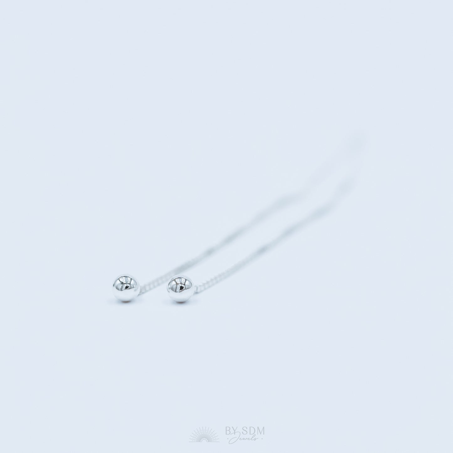 Tiny Ball Ear Threader • Gold, Silver, Rose Gold