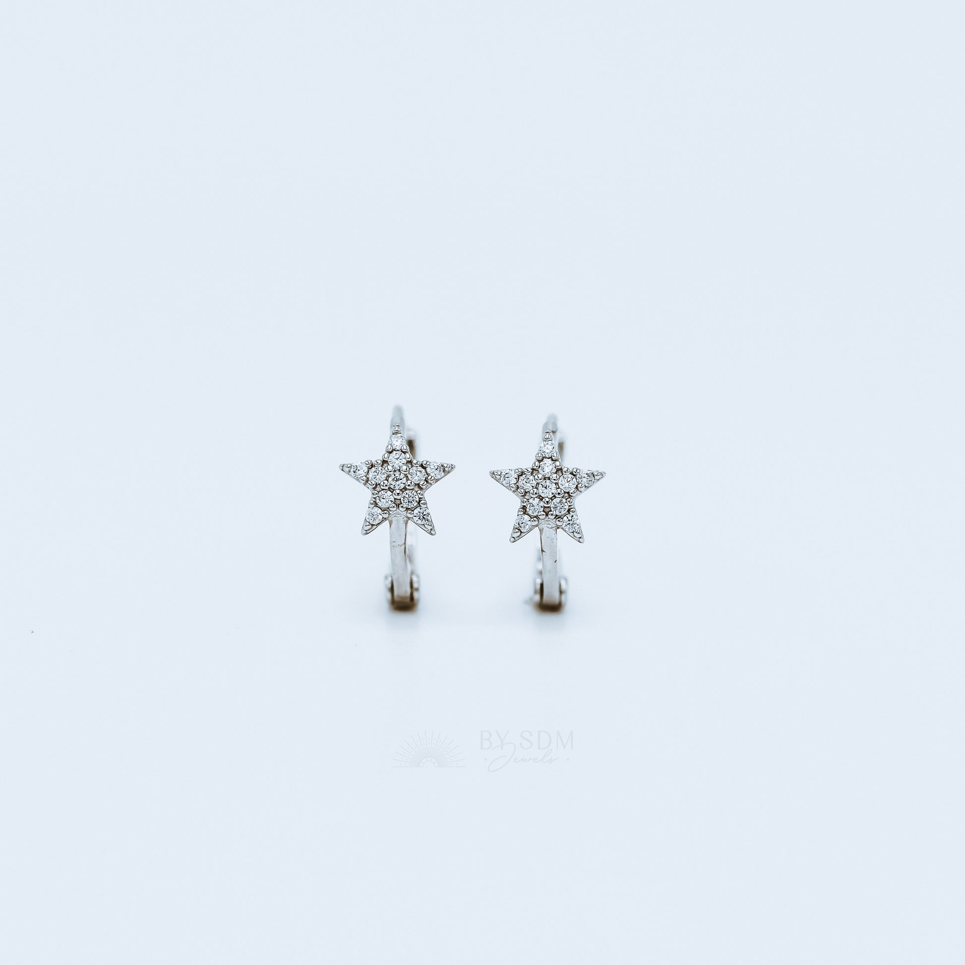 Tiny CZ star Hoop Earrings, Cartilage Earrings, Huggie Hoop Earrings, Star Hoop Earrings, Small Hoop Earrings, Dainty Hoops, Tiny Hoops 9mm