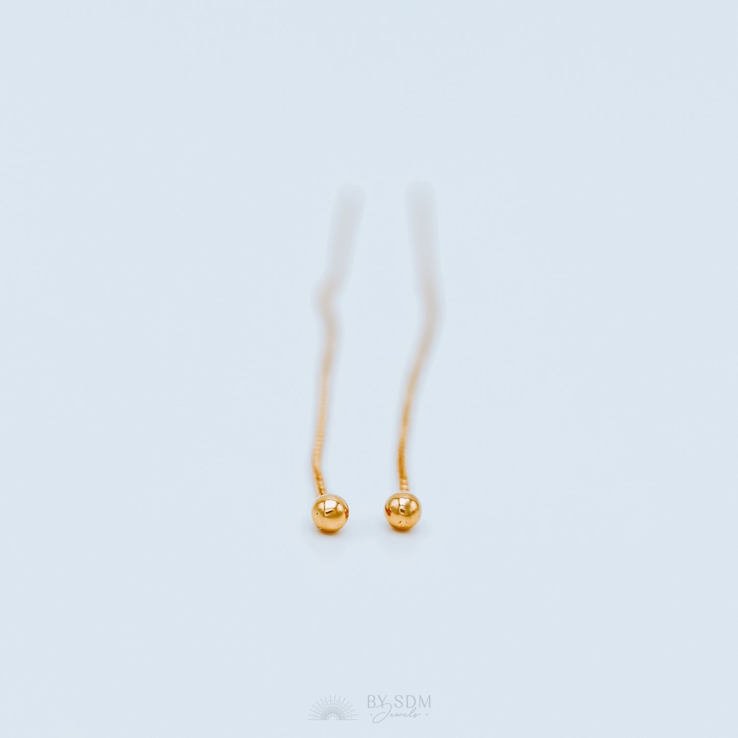 Tiny Ball Ear Threader • Gold, Silver, Rose Gold
