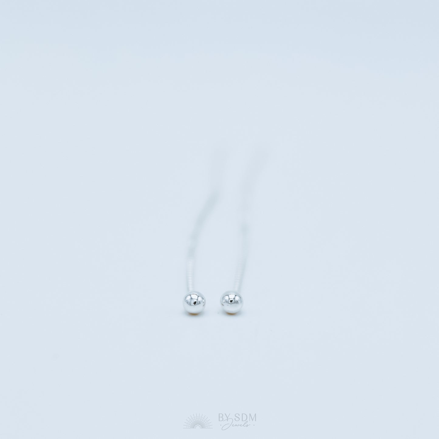 Tiny Ball Ear Threader • Gold, Silver, Rose Gold