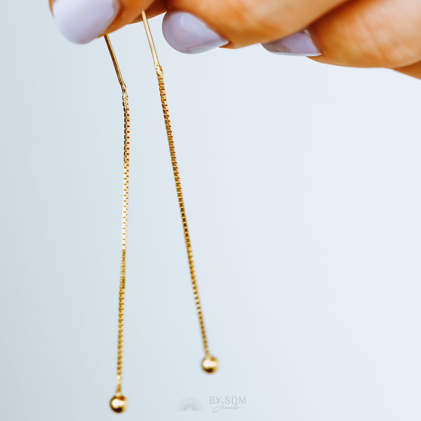 Tiny Ball Ear Threader • Gold, Silver, Rose Gold