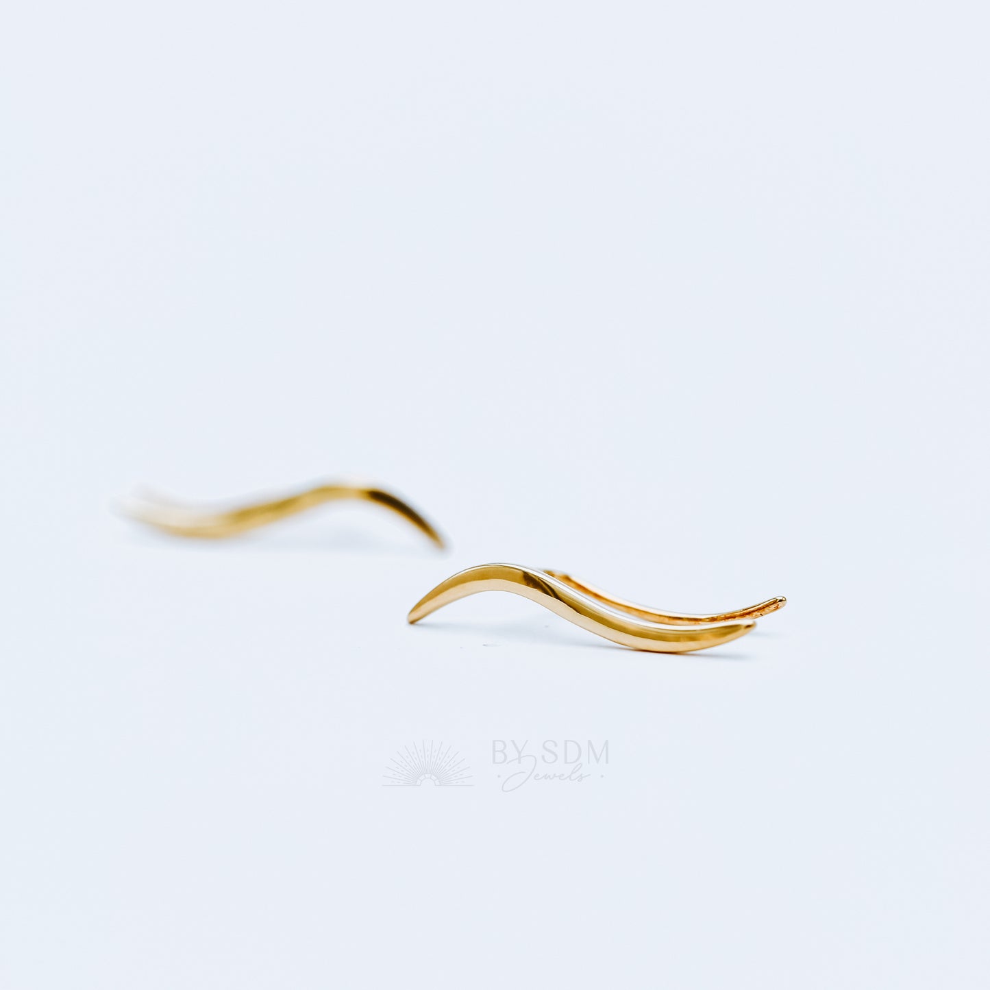 Simple Long Bar Climber Earrings • Gold • Silver