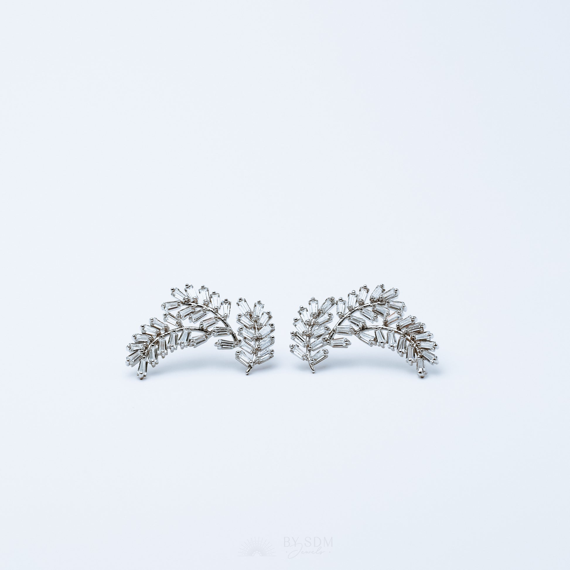 Crystal Bridal Earrings • Crystal Earrings • Crystal Drop Earrings • Leaf Bridal Jewelry • Feather Bridal Earrings • Bridesmaid Gifts