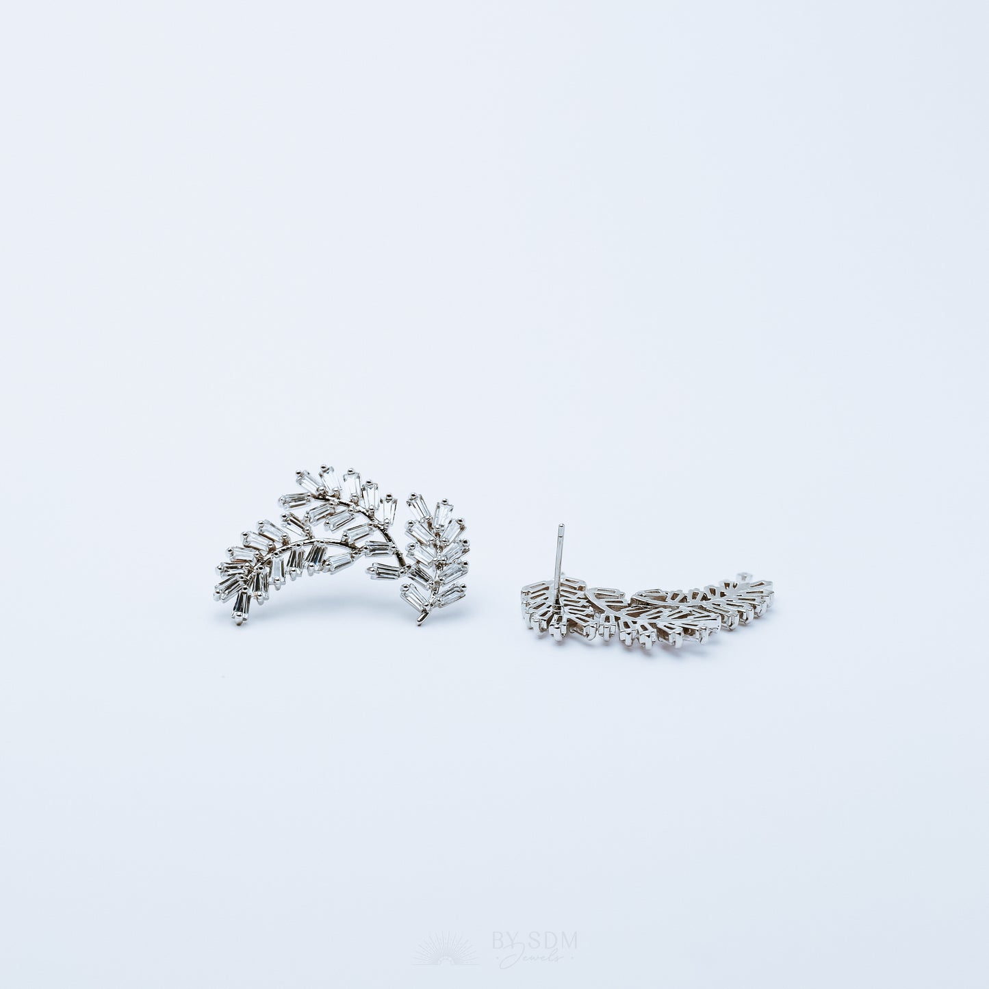Crystal Bridal Earrings • Crystal Earrings • Crystal Drop Earrings • Leaf Bridal Jewelry • Feather Bridal Earrings • Bridesmaid Gifts