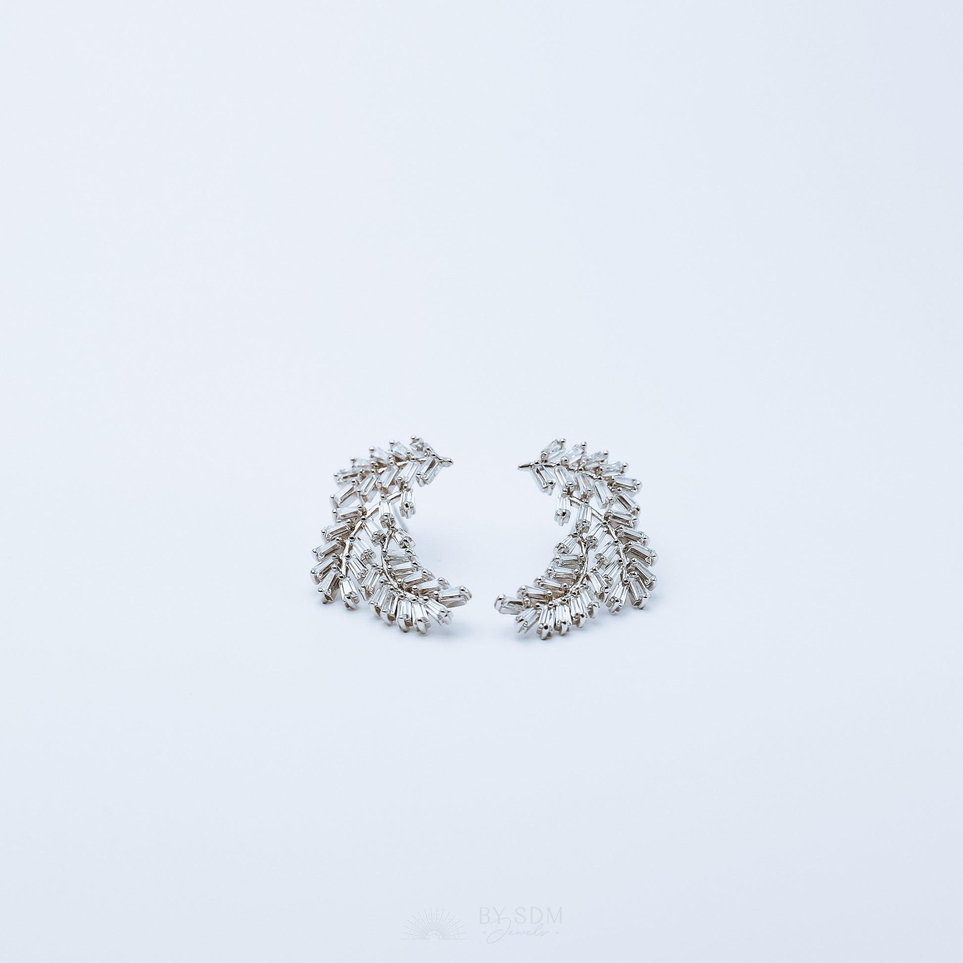 Crystal Bridal Earrings • Crystal Earrings • Crystal Drop Earrings • Leaf Bridal Jewelry • Feather Bridal Earrings • Bridesmaid Gifts