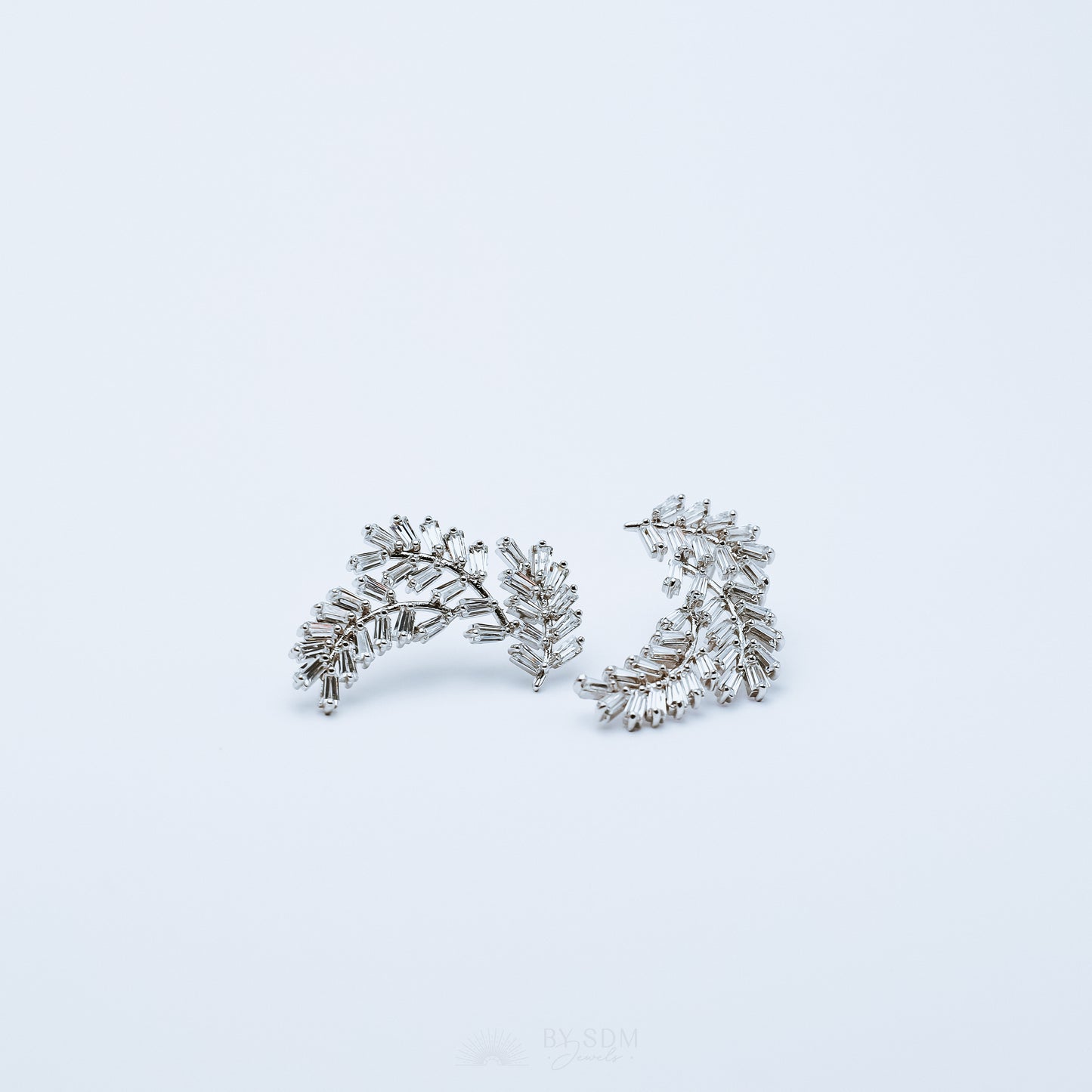 Crystal Bridal Earrings • Crystal Earrings • Crystal Drop Earrings • Leaf Bridal Jewelry • Feather Bridal Earrings • Bridesmaid Gifts