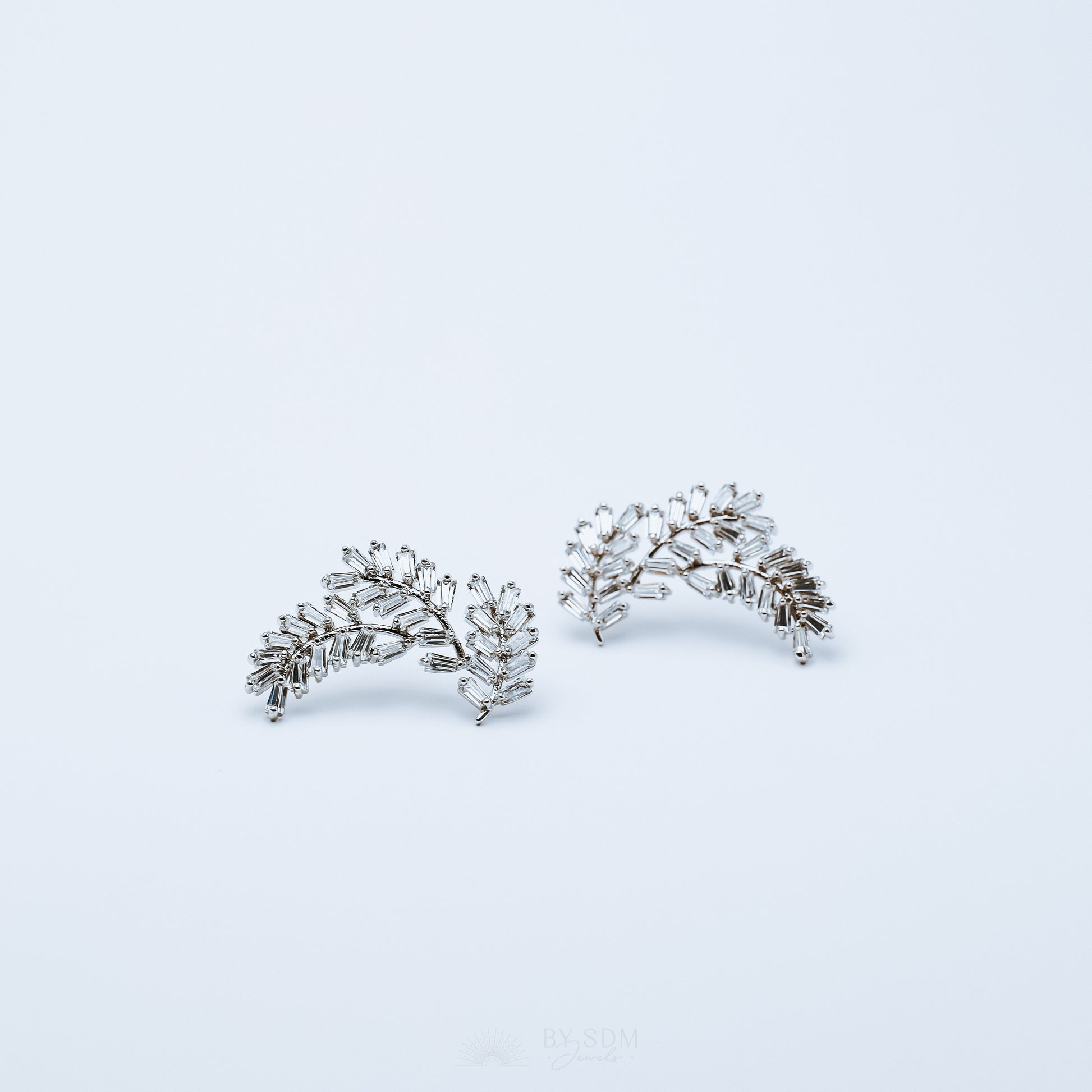 Crystal Bridal Earrings • Crystal Earrings • Crystal Drop Earrings • Leaf Bridal Jewelry • Feather Bridal Earrings • Bridesmaid Gifts