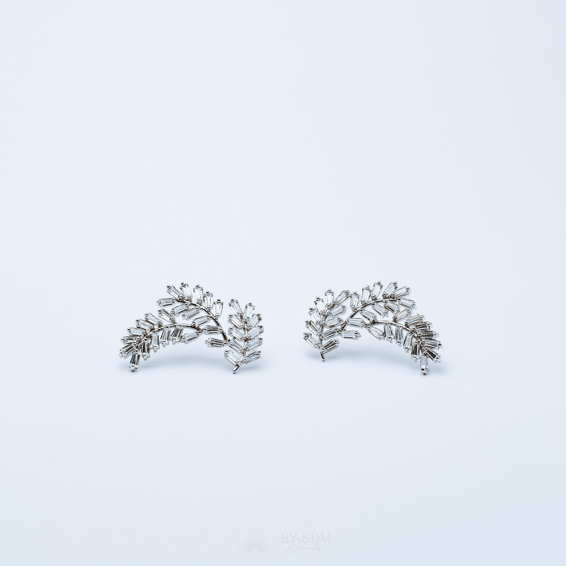 Crystal Bridal Earrings • Crystal Earrings • Crystal Drop Earrings • Leaf Bridal Jewelry • Feather Bridal Earrings • Bridesmaid Gifts