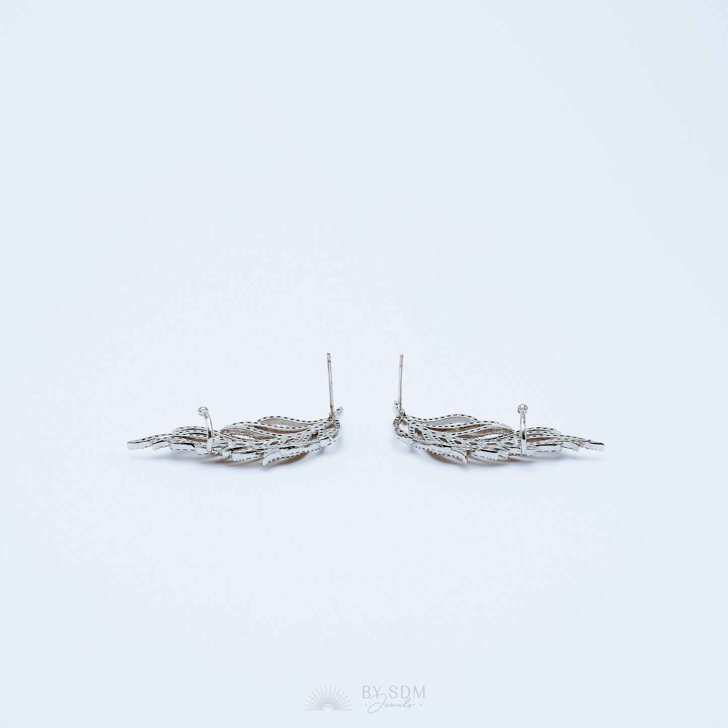 Leaf Ear Climber Earrings • Ear Crawler Earrings • Crystal Ear Cuff • Feather Earrings • Climbing Earrings • Bridal Earrings • Ear Cuff