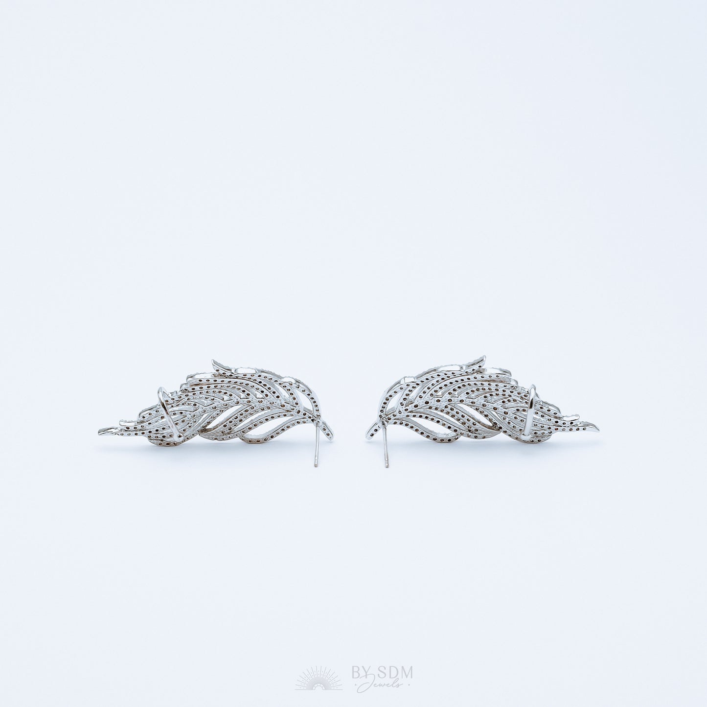 Leaf Ear Climber Earrings • Ear Crawler Earrings • Crystal Ear Cuff • Feather Earrings • Climbing Earrings • Bridal Earrings • Ear Cuff
