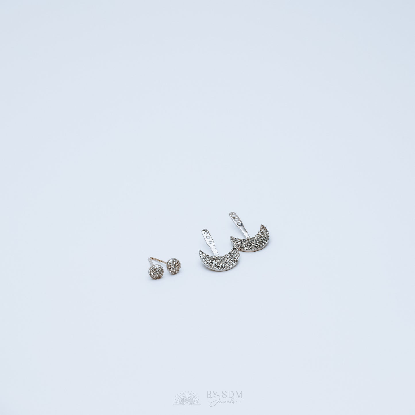 Moon Ear Jackets • Crescent Moon Earrings • Silver Ear Jacket • Minimalist Earrings • Cuff Earrings • Celestial Earrings • Dainty Ear Jacket