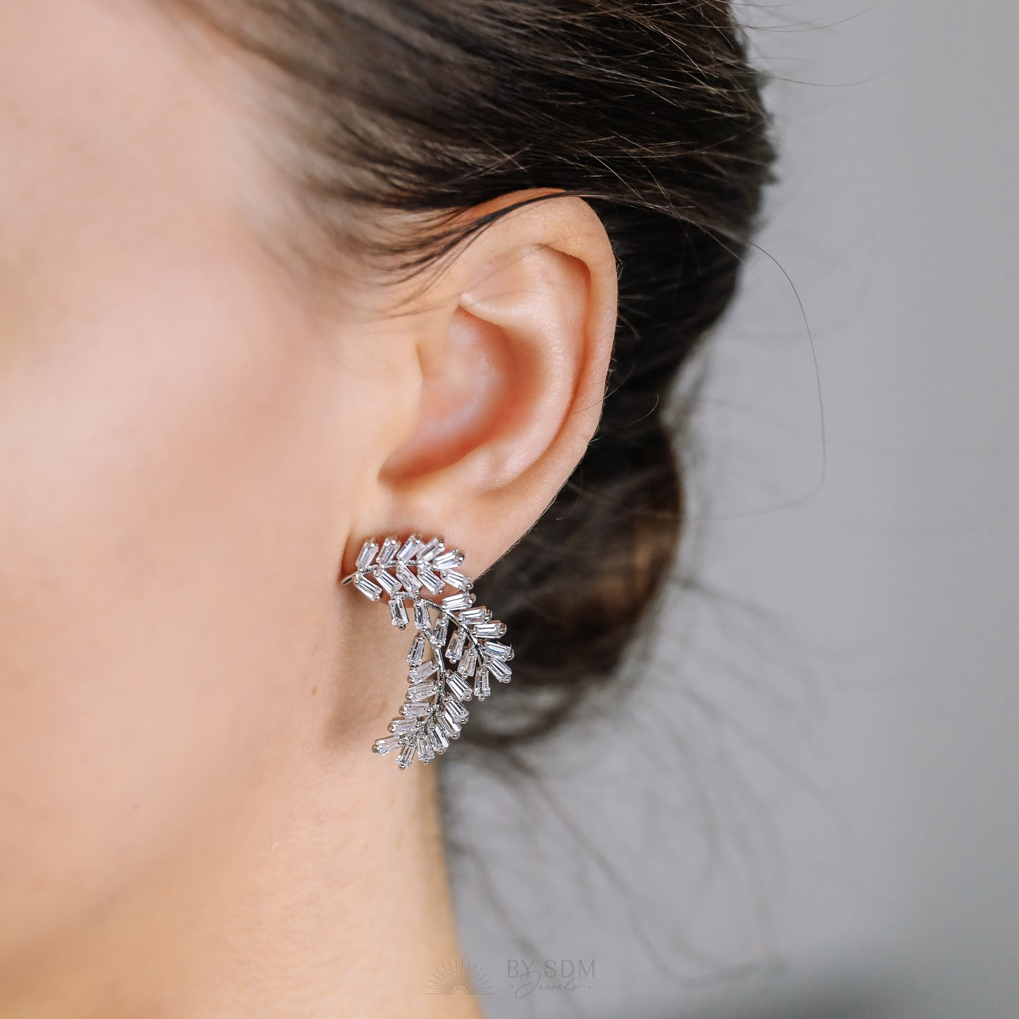 Crystal Bridal Earrings • Crystal Earrings • Crystal Drop Earrings • Leaf Bridal Jewelry • Feather Bridal Earrings • Bridesmaid Gifts