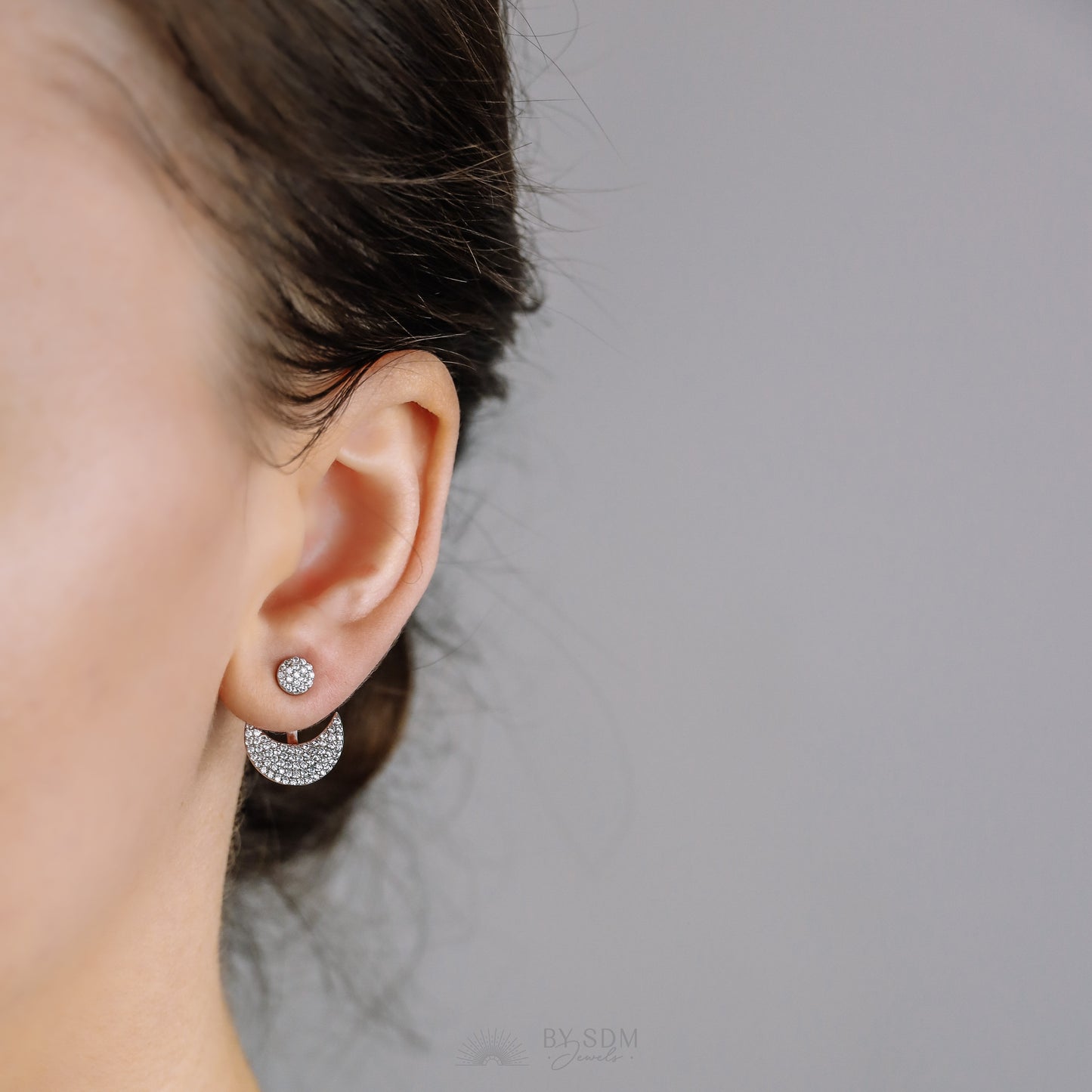 Moon Ear Jackets • Crescent Moon Earrings • Silver Ear Jacket • Minimalist Earrings • Cuff Earrings • Celestial Earrings • Dainty Ear Jacket