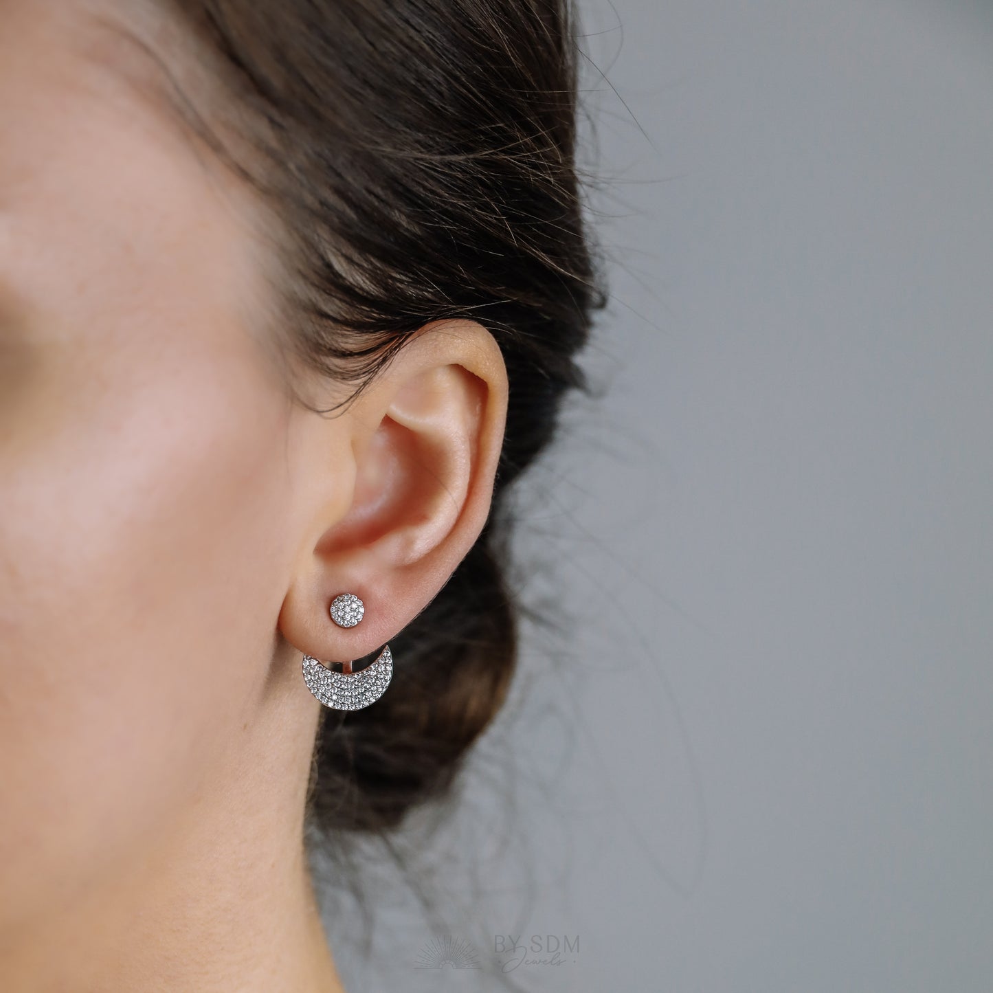 Moon Ear Jackets • Crescent Moon Earrings • Silver Ear Jacket • Minimalist Earrings • Cuff Earrings • Celestial Earrings • Dainty Ear Jacket