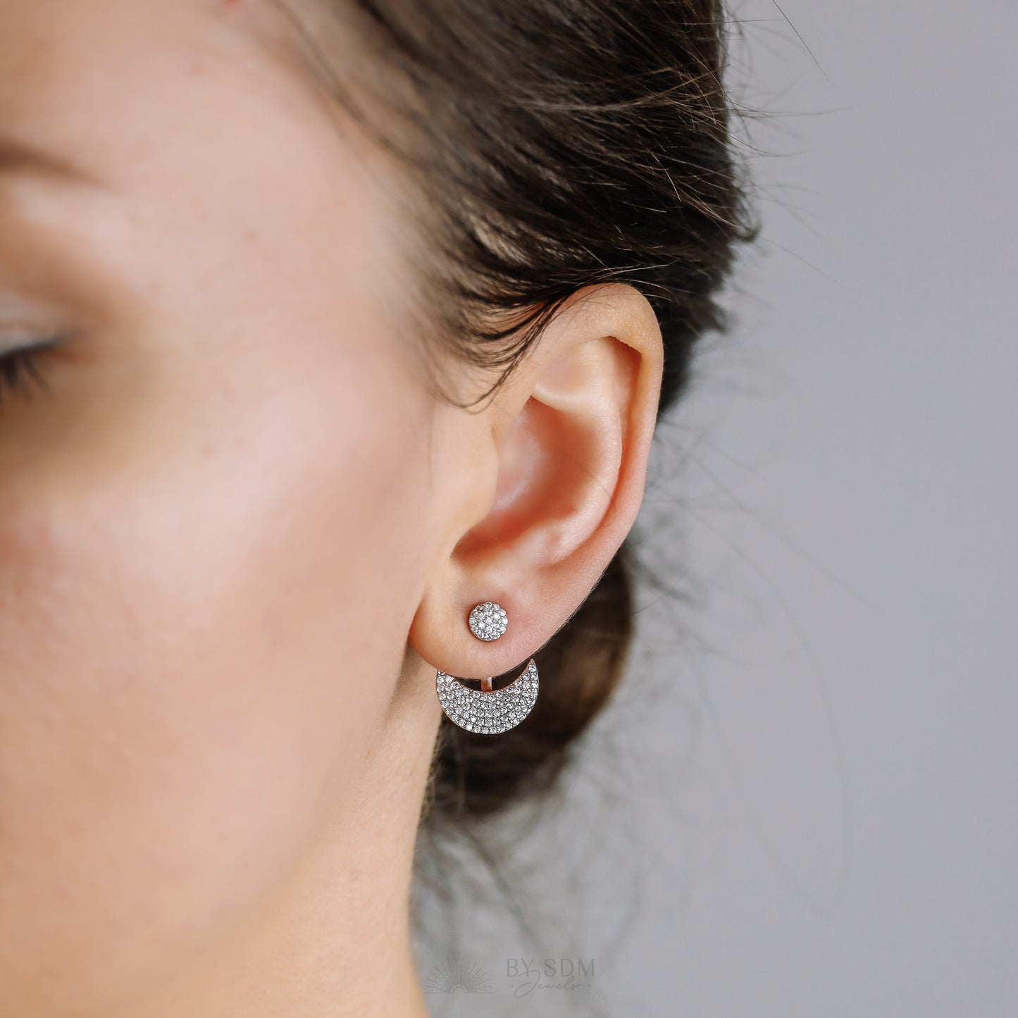 Moon Ear Jackets • Crescent Moon Earrings • Silver Ear Jacket • Minimalist Earrings • Cuff Earrings • Celestial Earrings • Dainty Ear Jacket