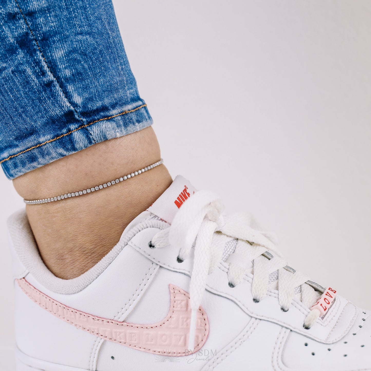 Sterling Silver Tennis Anklet • Tennis Chain Anklet Bracelet • Adjustable Tennis Anklet • Cubic Zircon Anklets • Crystal Sparkly Anklet