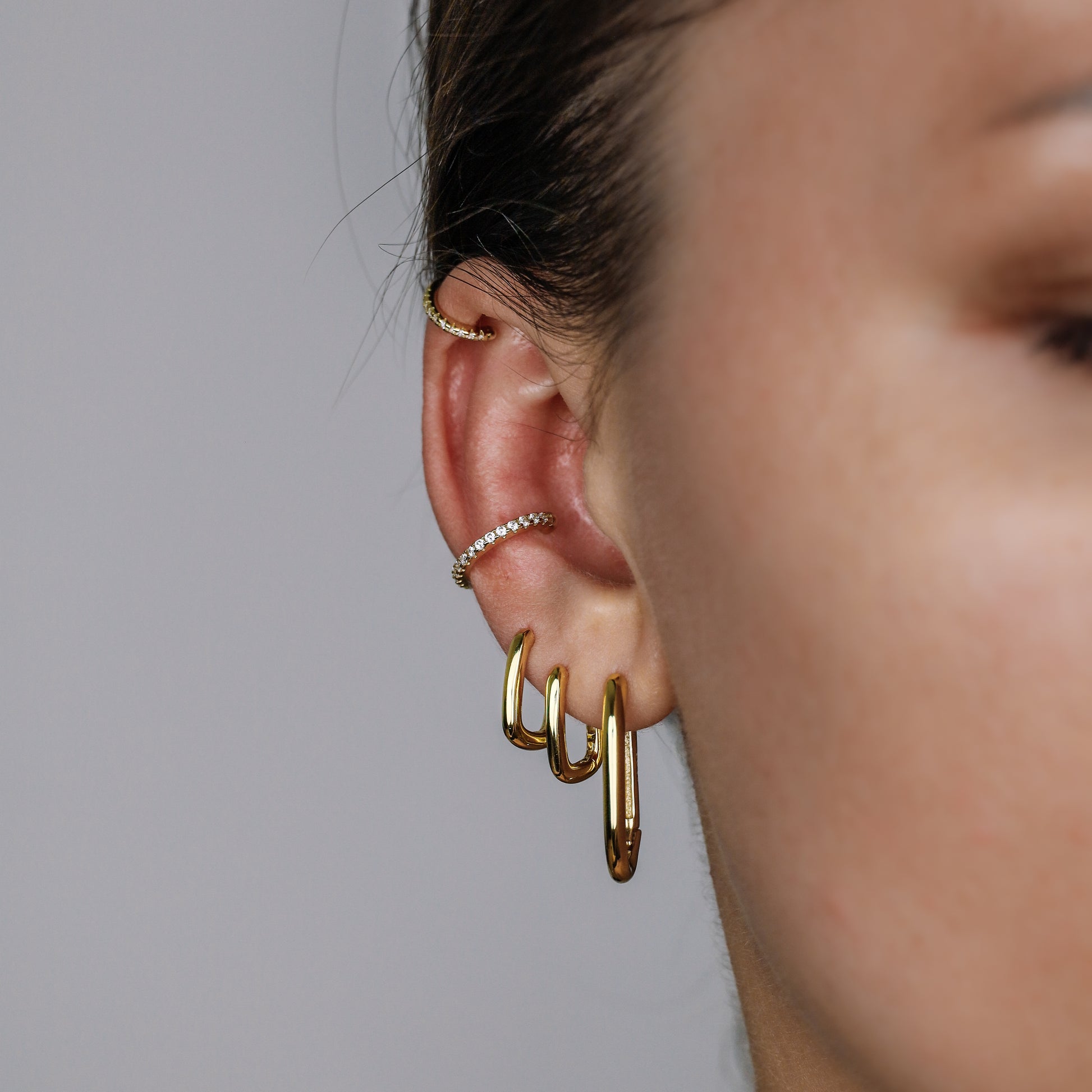 Oval Hoop Earrings, Gold, Silver BYSDMJEWELS