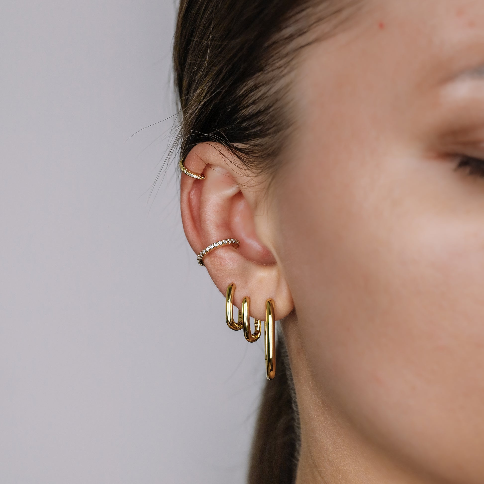 Oval Hoop Earrings, Gold, Silver BYSDMJEWELS