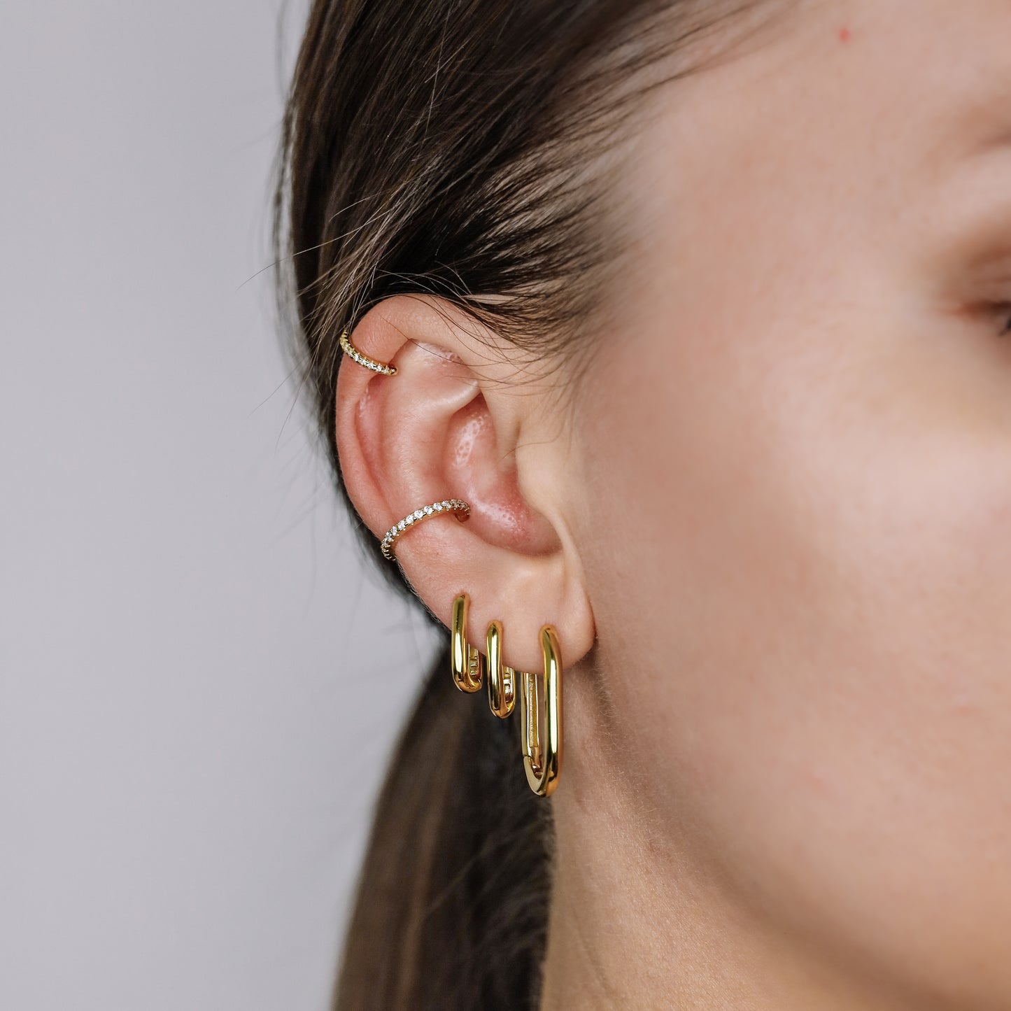 Oval Hoop Earrings, Gold, Silver BYSDMJEWELS