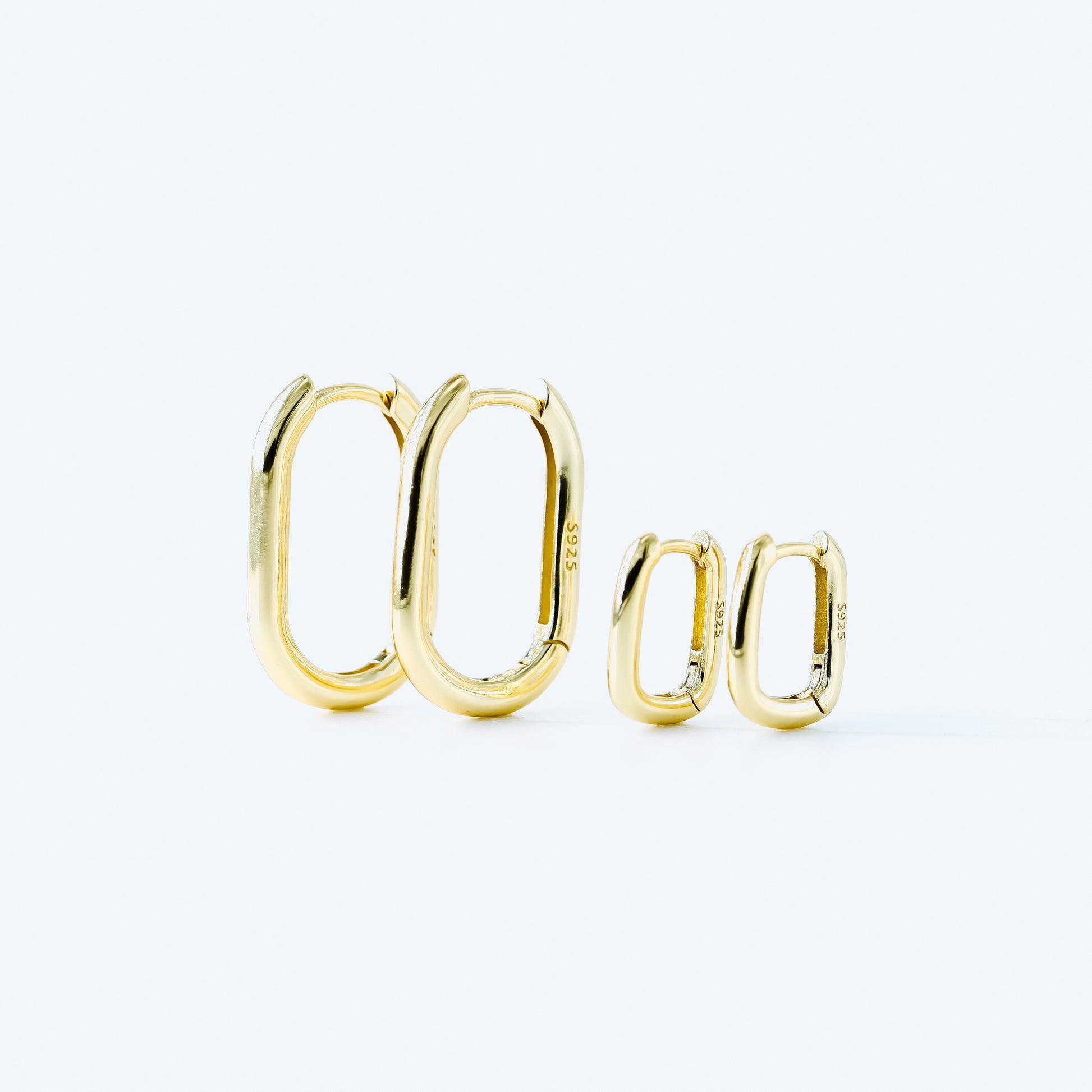 Oval Hoop Earrings, Gold, Silver BYSDMJEWELS