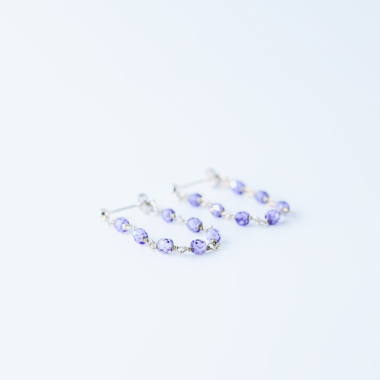 Simple Chain Dangle Earrings • Purple Dangle Earrings • Silver, Gold, Rose Gold • BYSDMJEWELS