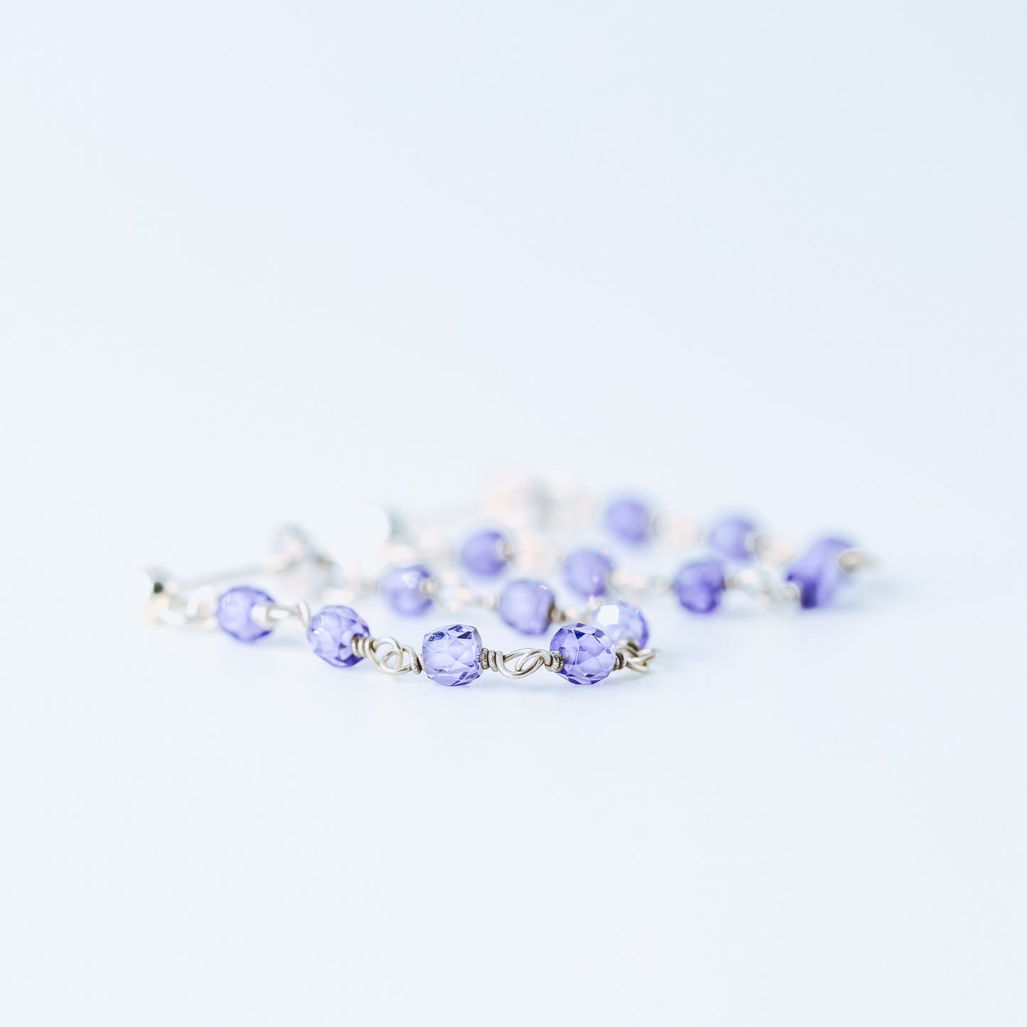 Simple Chain Dangle Earrings • Purple Dangle Earrings • Silver, Gold, Rose Gold • BYSDMJEWELS