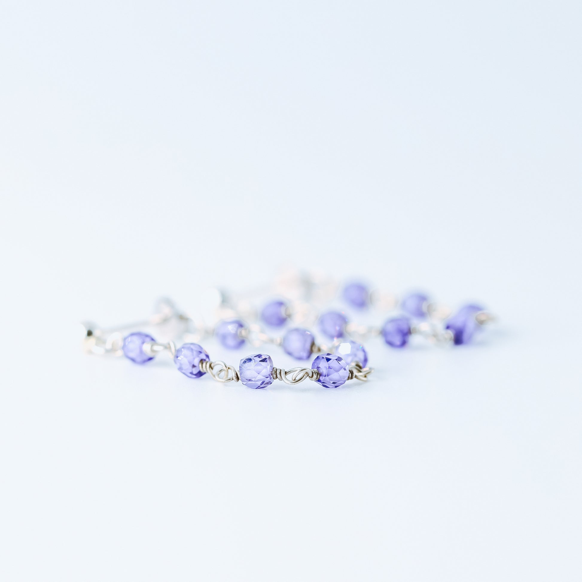 Simple Chain Dangle Earrings • Purple Dangle Earrings • Silver, Gold, Rose Gold • BYSDMJEWELS