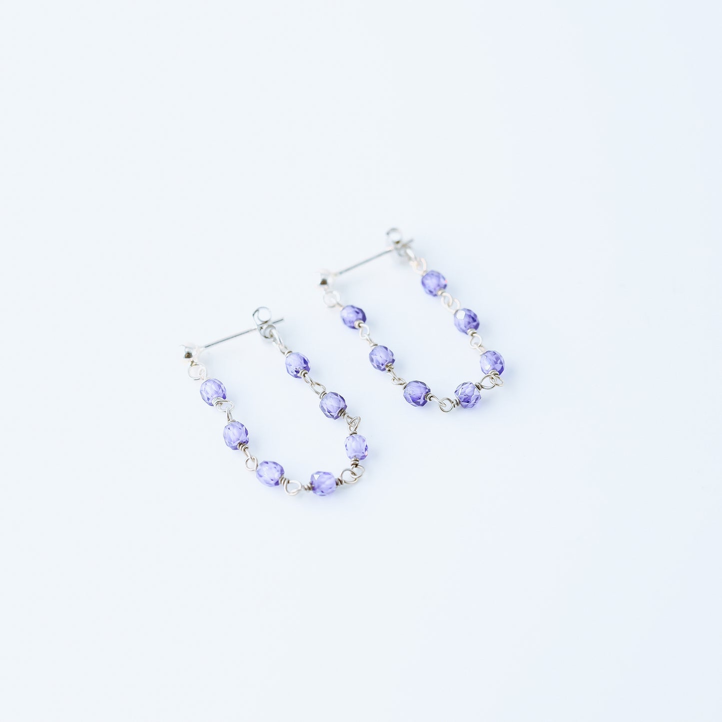 Simple Chain Dangle Earrings • Purple Dangle Earrings • Silver, Gold, Rose Gold • BYSDMJEWELS