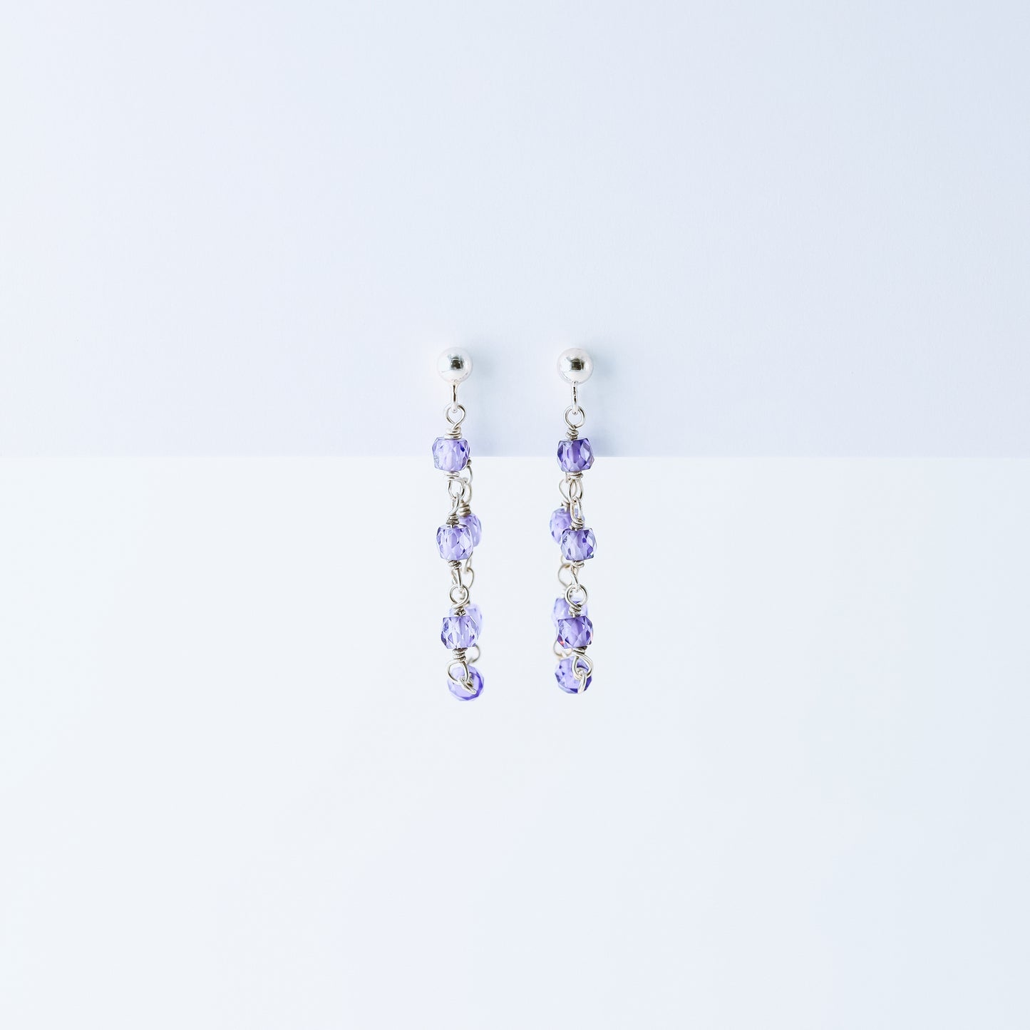 Simple Chain Dangle Earrings • Purple Dangle Earrings • Silver, Gold, Rose Gold • BYSDMJEWELS