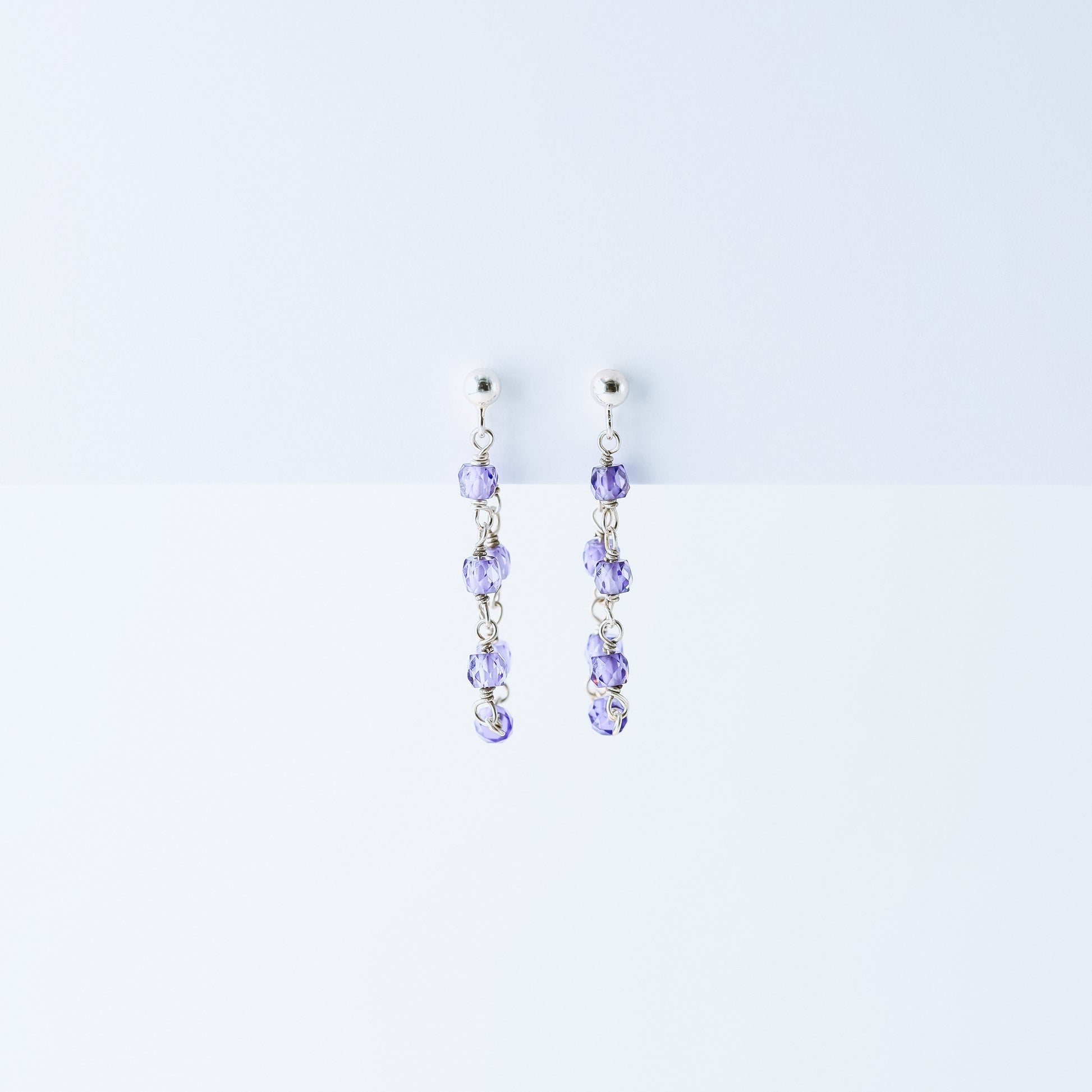 Simple Chain Dangle Earrings • Purple Dangle Earrings • Silver, Gold, Rose Gold • BYSDMJEWELS