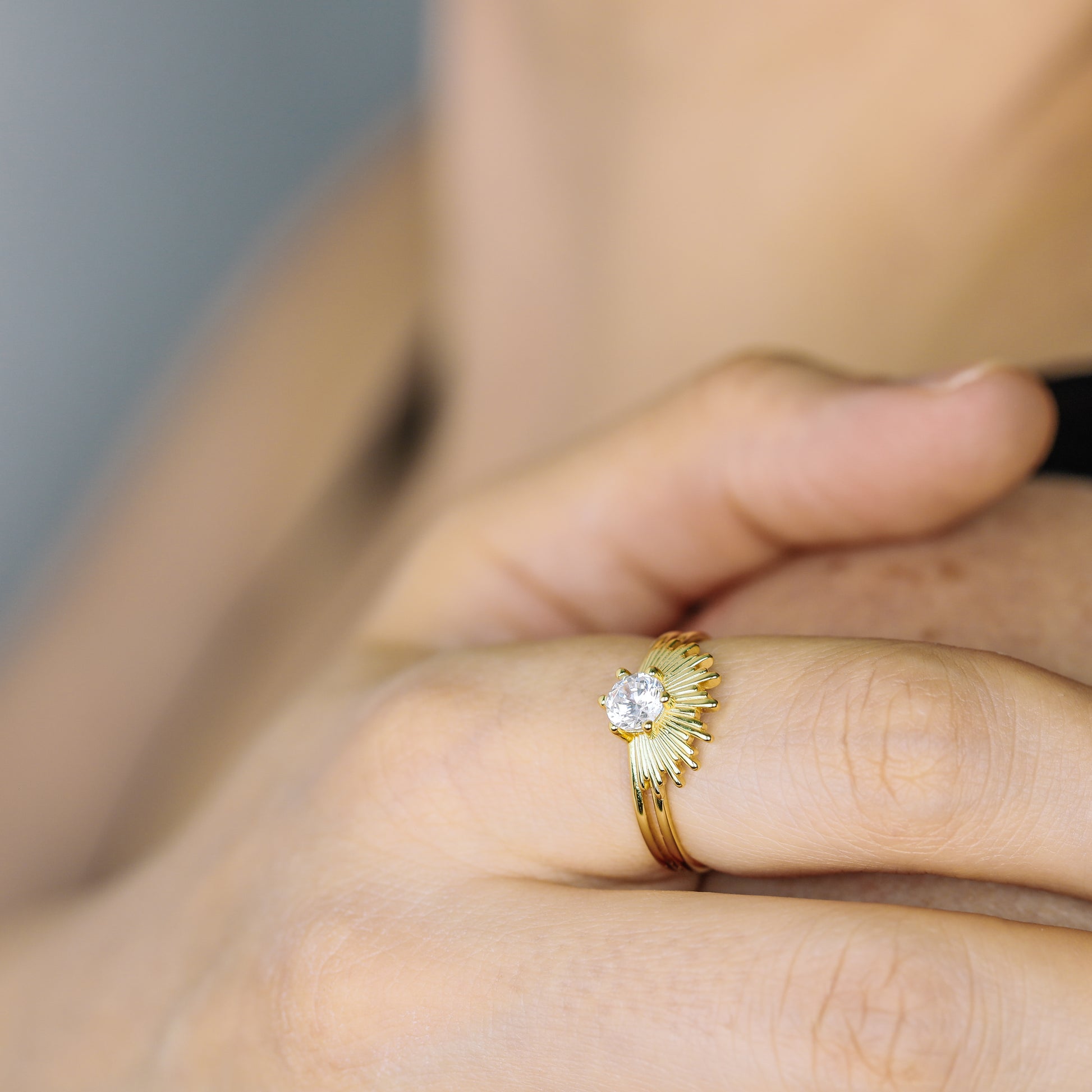 Dainty Sun Ring, Rising Sun Ring, Sunbeam Ring, Spike Ring, Celestial Ring, Gold Ring, Statement Ring, Simple Gold Ring, Stacking Ring