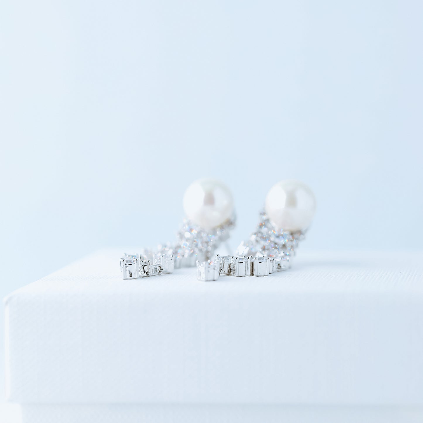 Wedding Earrings, Pearl Earrings, Bridal Jewelry, Crystal Earrings, Silver Earrings, BYSDMJEWELS