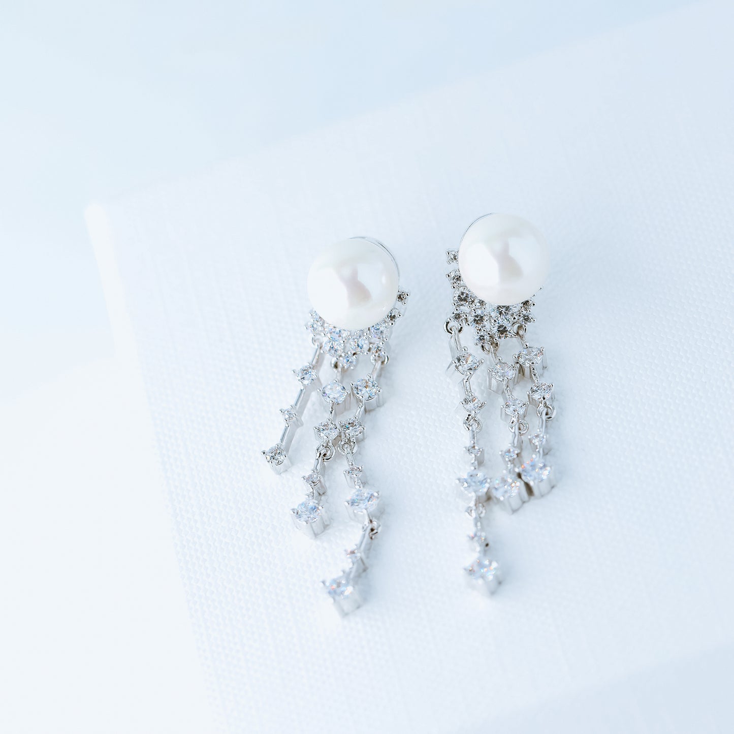 Wedding Earrings, Pearl Earrings, Bridal Jewelry, Crystal Earrings, Silver Earrings, BYSDMJEWELS