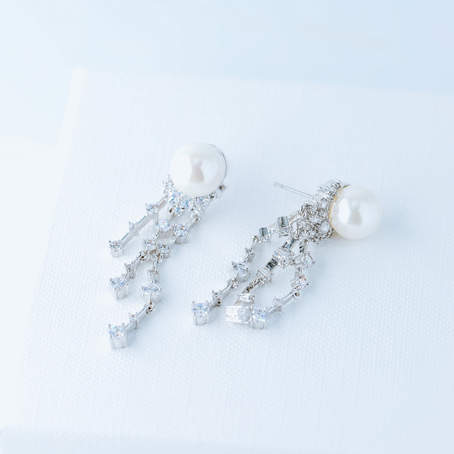 Wedding Earrings, Pearl Earrings, Bridal Jewelry, Crystal Earrings, Silver Earrings, BYSDMJEWELS