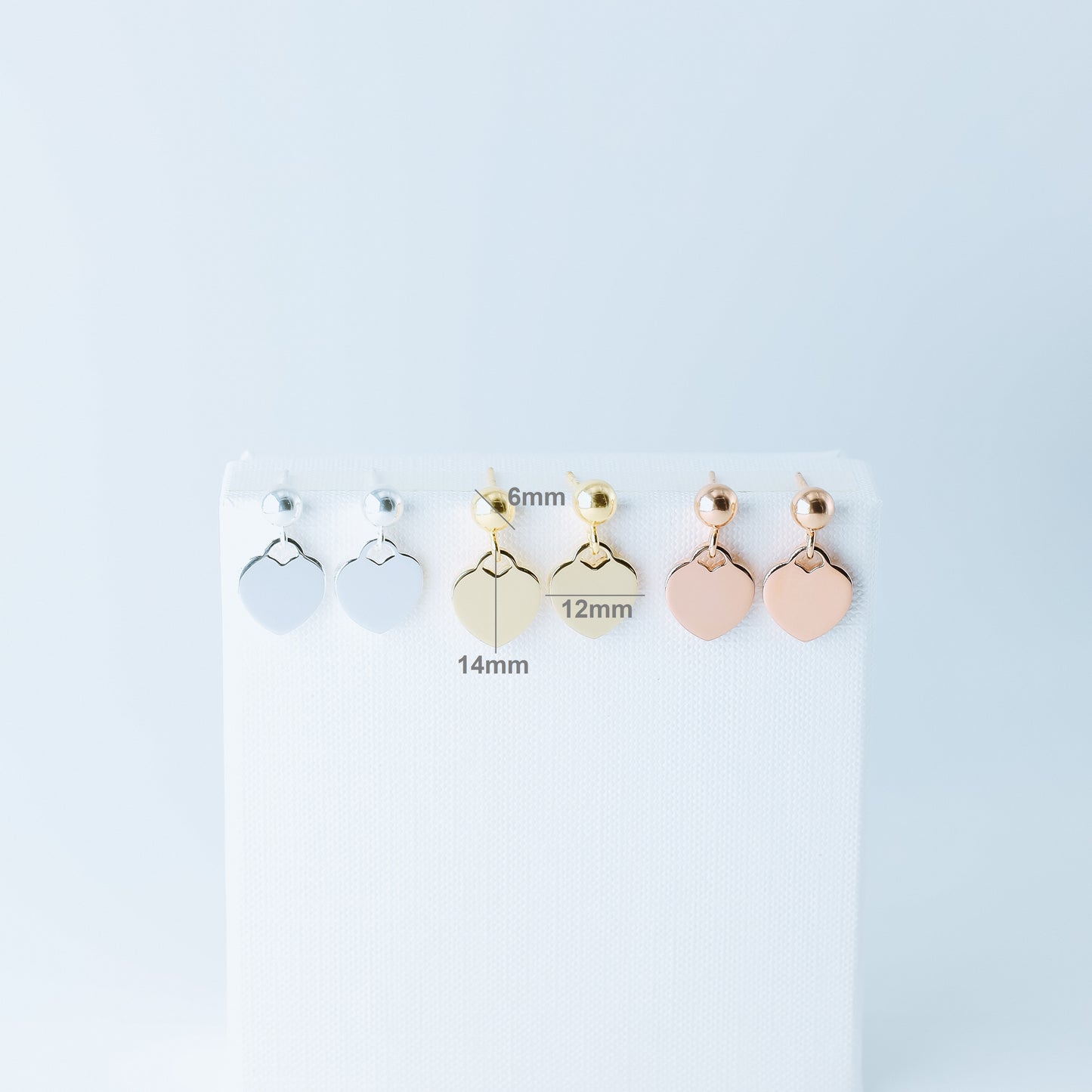 Dangle Heart Stud Earrings Rose Gold Heart Earrings Teeny Tiny Heart Earrings Gold Heart Stud Earrings Silver Tiffany Heart Earrings
