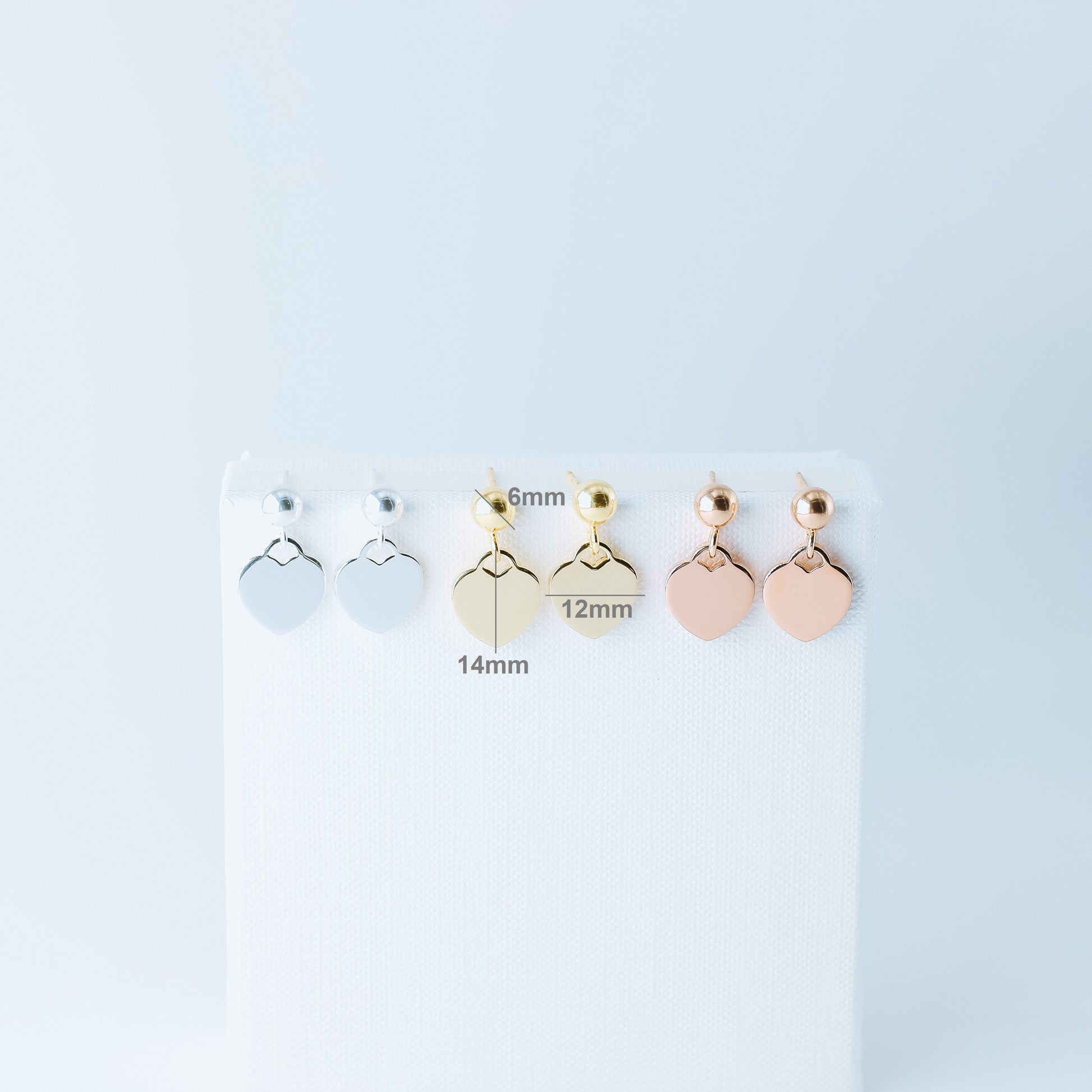 Dangle Heart Stud Earrings Rose Gold Heart Earrings Teeny Tiny Heart Earrings Gold Heart Stud Earrings Silver Tiffany Heart Earrings