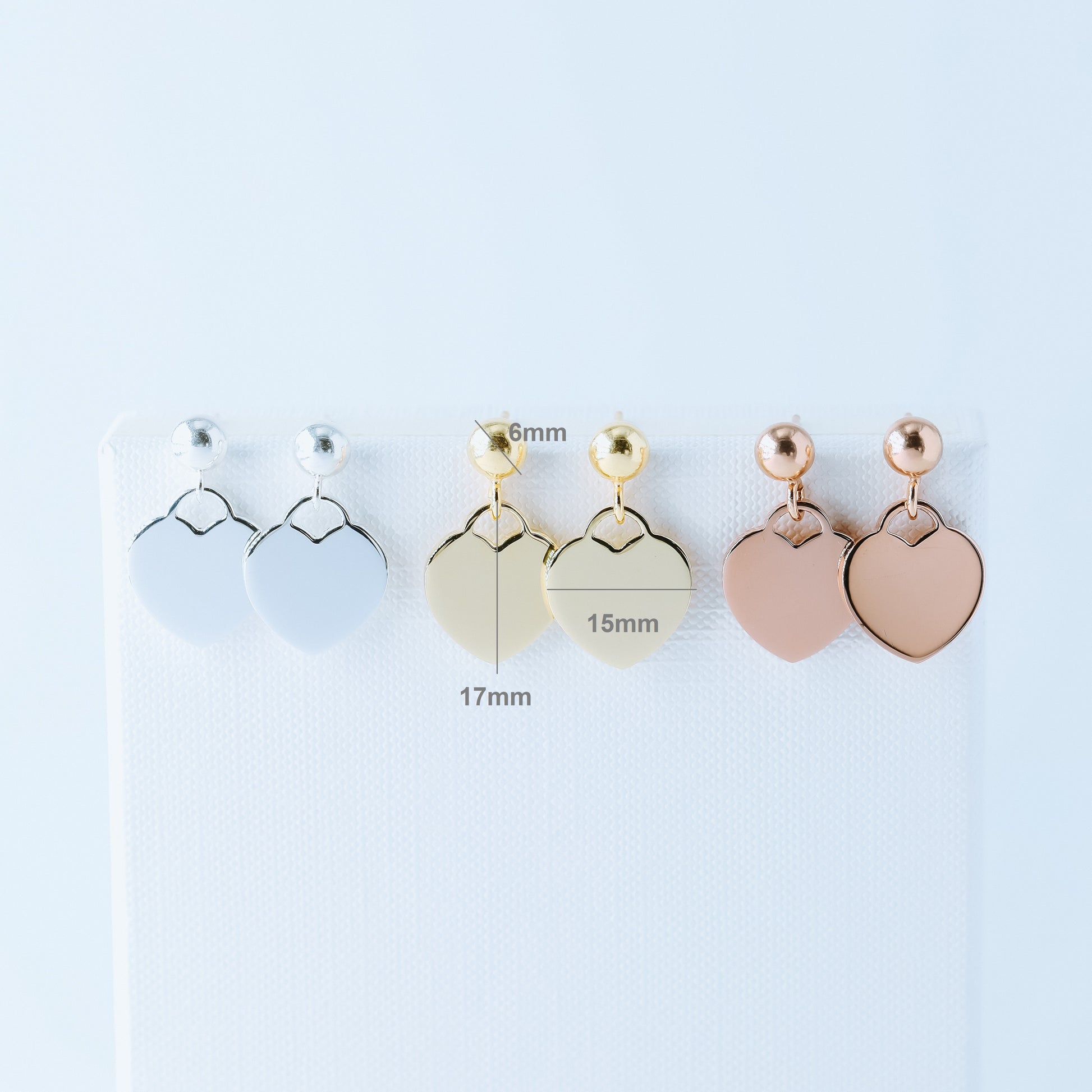 Dangle Heart Stud Earrings Rose Gold Heart Earrings Teeny Tiny Heart Earrings Gold Heart Stud Earrings Silver Tiffany Heart Earrings