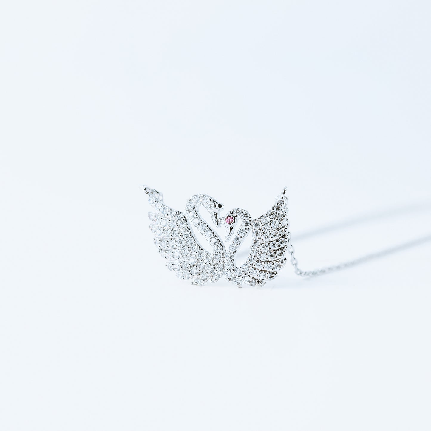 Two Swans in Love, Minimal Swan Necklaces for Women, Swan Pendant, Gift for Daughter, Best Friend Birthday Gift for Her, Silver, BYSDMJEWELS