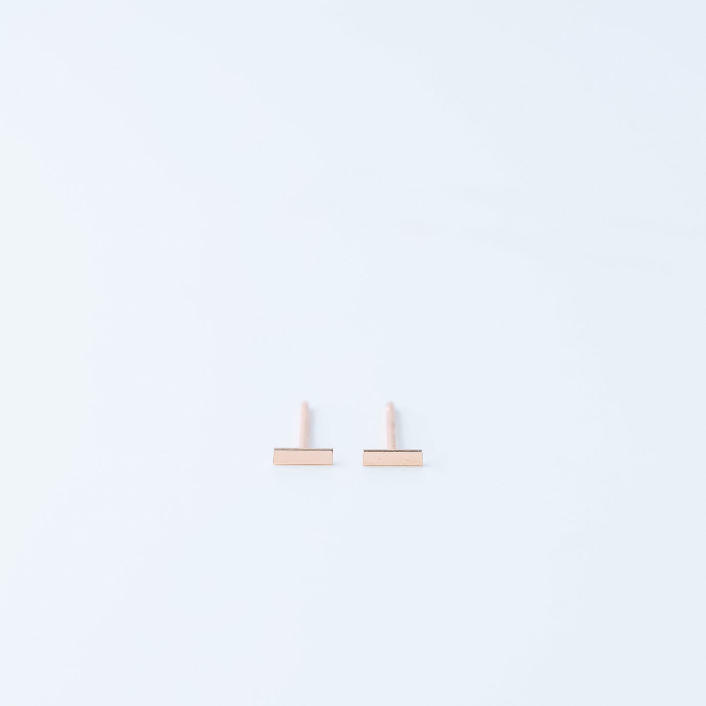 Tiny Bar Stud Earrings, Cuboid Rectangle Shape Studs, Rose Gold, Silver, BYSDMJEWELS
