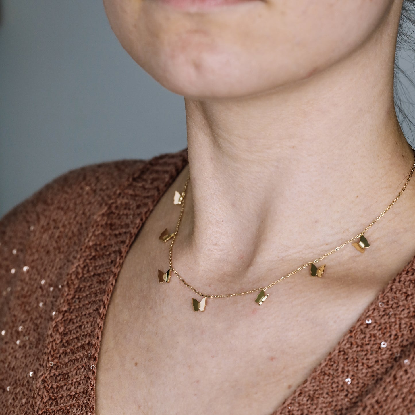 Dainty Butterflies Necklace • Minimal Boho Beaded Necklace • Gold Layered Necklace for Women • BYSDMJEWELS