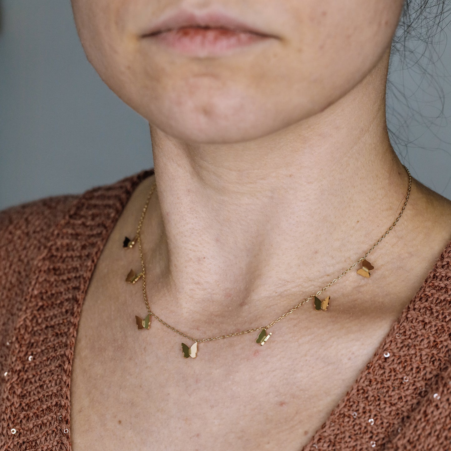 Dainty Butterflies Necklace • Minimal Boho Beaded Necklace • Gold Layered Necklace for Women • BYSDMJEWELS