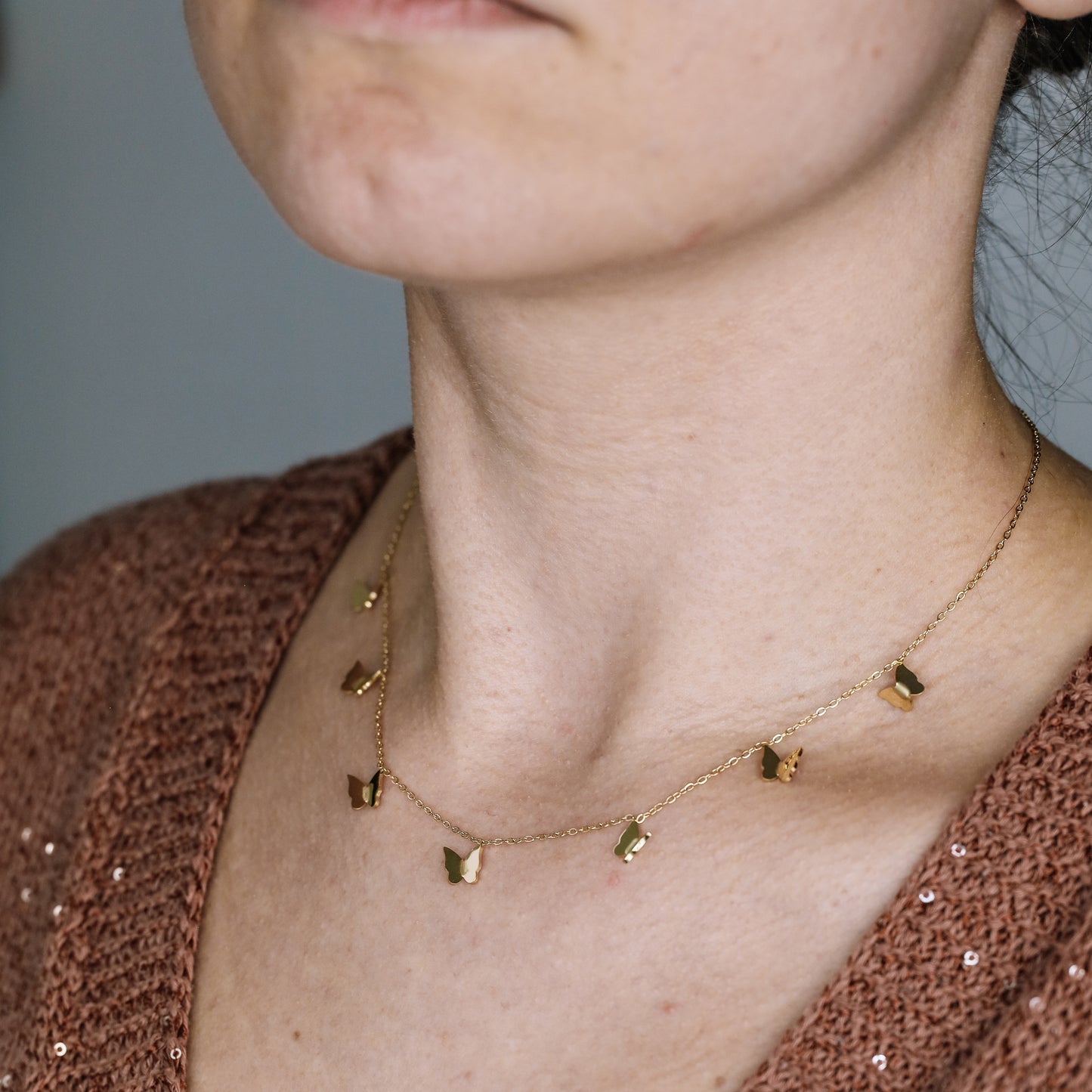 Dainty Butterflies Necklace • Minimal Boho Beaded Necklace • Gold Layered Necklace for Women • BYSDMJEWELS
