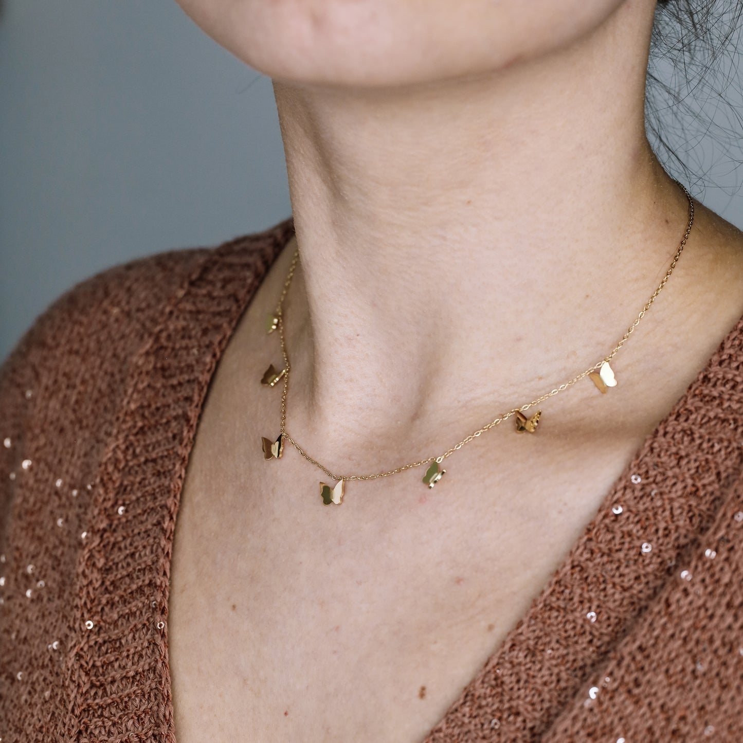 Dainty Butterflies Necklace • Minimal Boho Beaded Necklace • Gold Layered Necklace for Women • BYSDMJEWELS