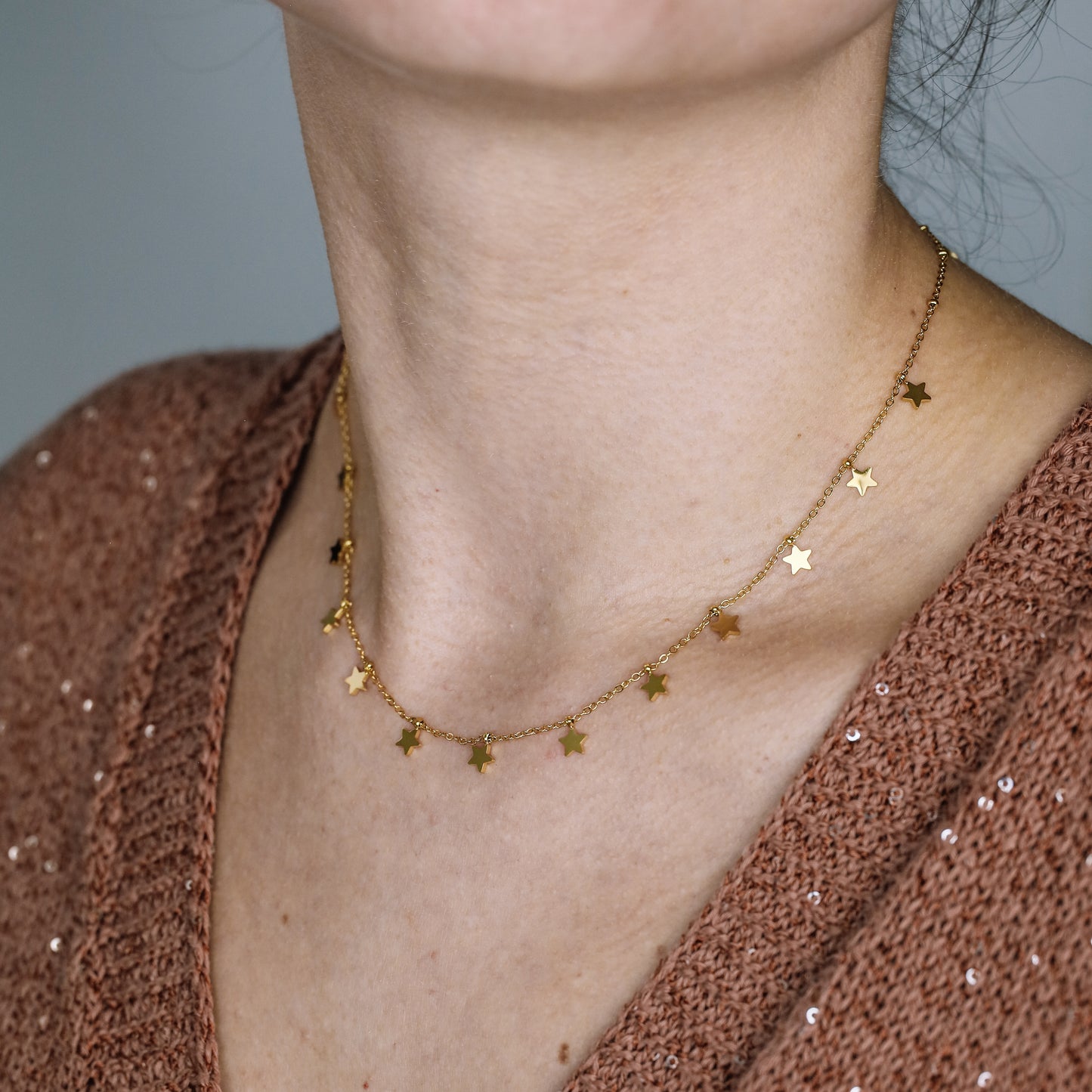 Dainty Star Necklace • Minimal Boho Beaded Necklace • Gold Layered Necklace for Women • BYSDMJEWELS