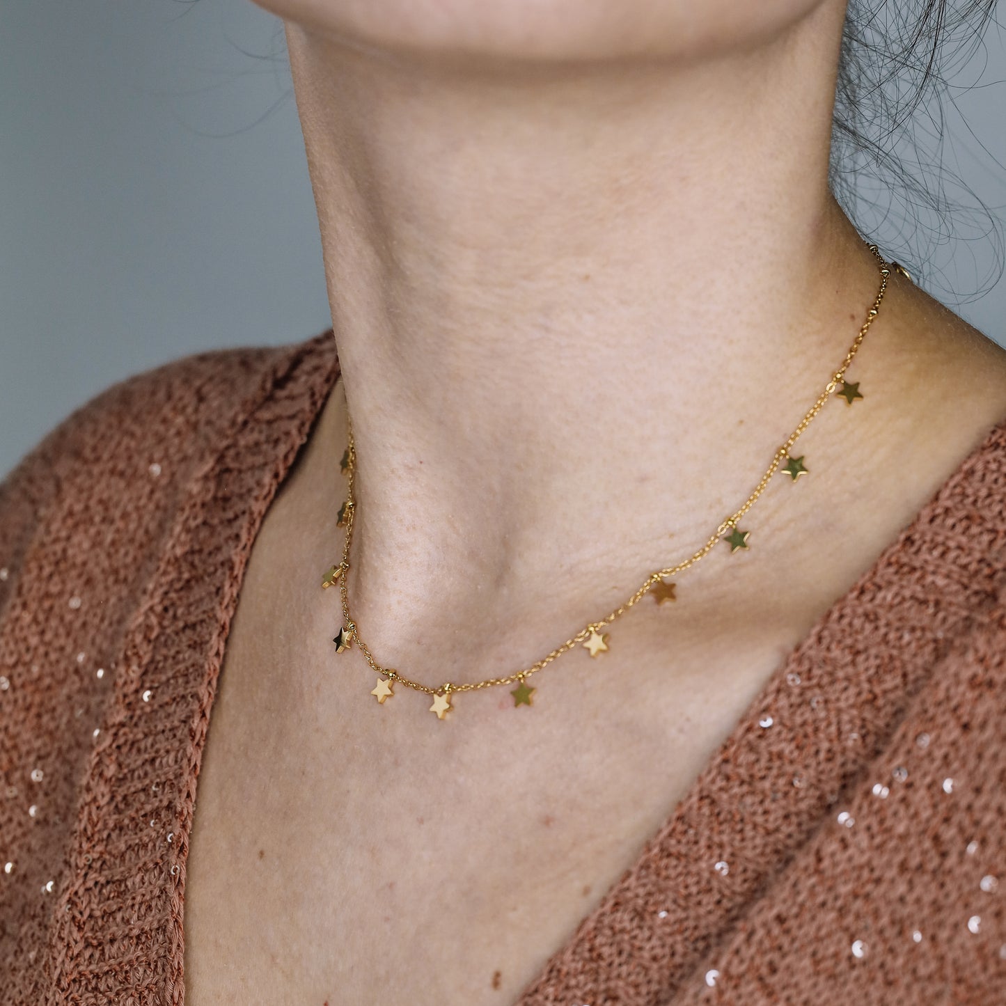 Dainty Star Necklace • Minimal Boho Beaded Necklace • Gold Layered Necklace for Women • BYSDMJEWELS