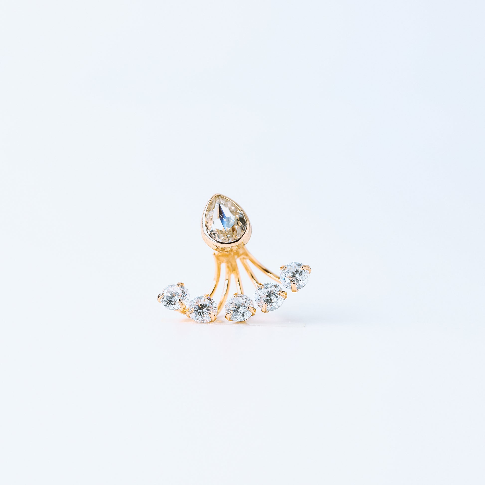 Tiny CZ Ear Jacket Earring • Front Back Earring • Rose Gold • BYSDMJEWELS