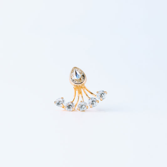 Tiny CZ Ear Jacket Earring • Front Back Earring • Rose Gold • BYSDMJEWELS