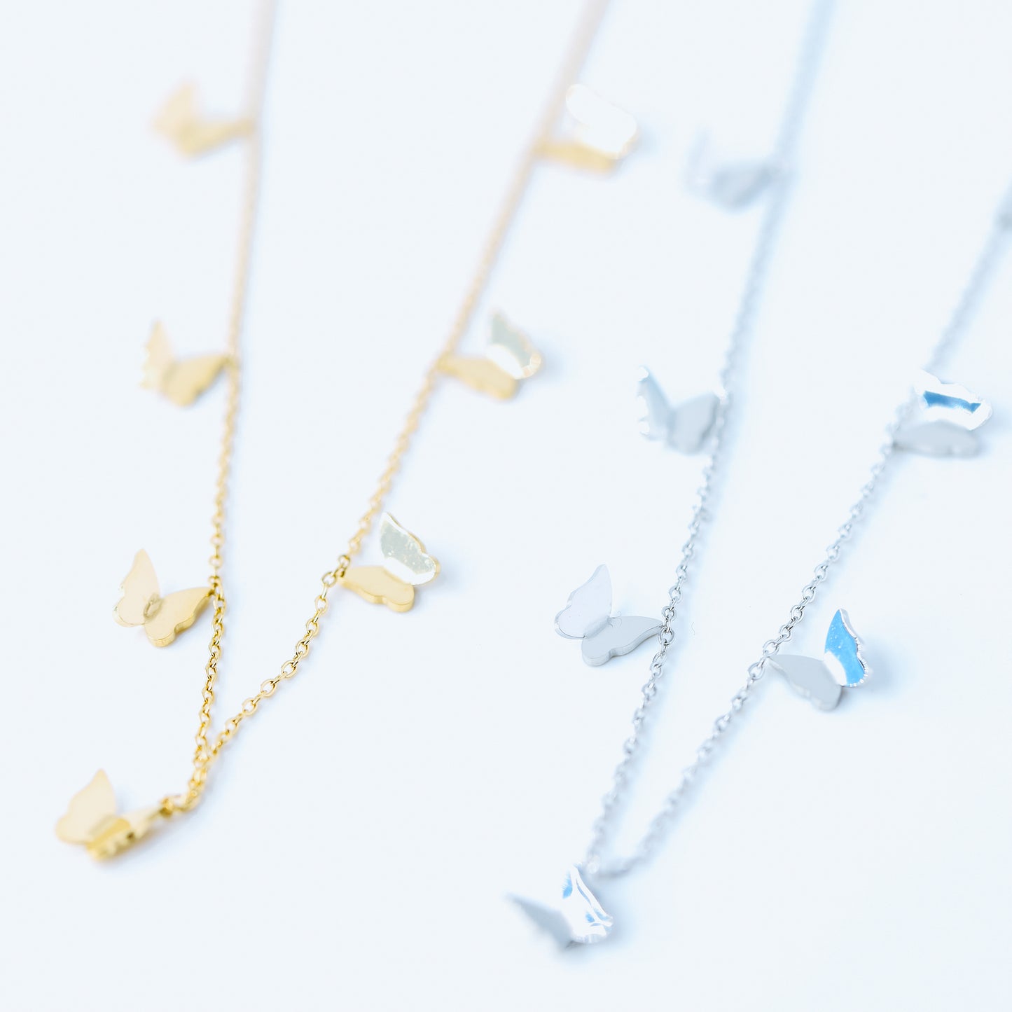Dainty Butterflies Necklace • Minimal Boho Beaded Necklace • Gold Layered Necklace for Women • BYSDMJEWELS