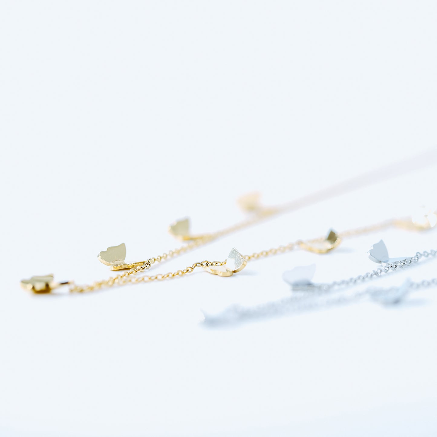 Dainty Butterflies Necklace • Minimal Boho Beaded Necklace • Gold Layered Necklace for Women • BYSDMJEWELS